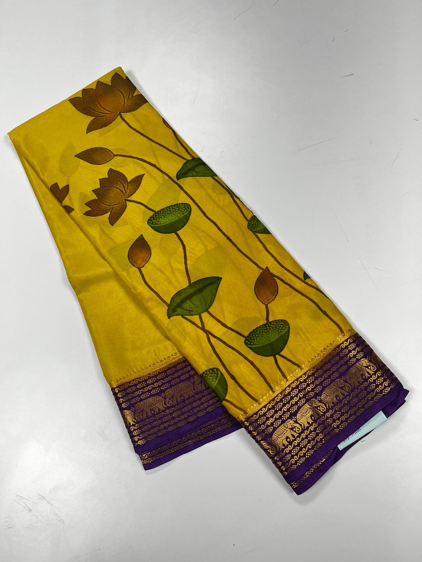 FANCY PRINTED CREPE SILK SAREE - B S CHANNABASAPPA & SONS