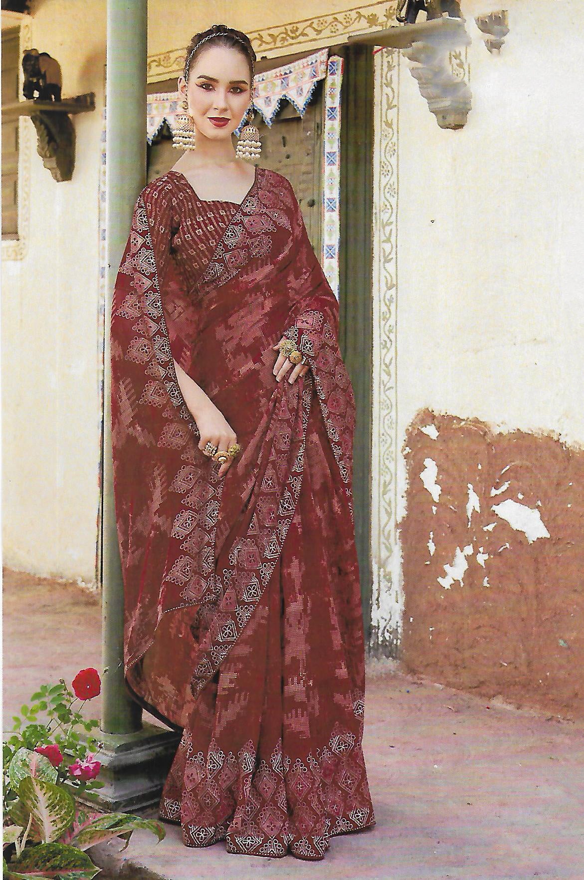 FANCY SYNTHETIC SAREE - B S CHANNABASAPPA & SONS