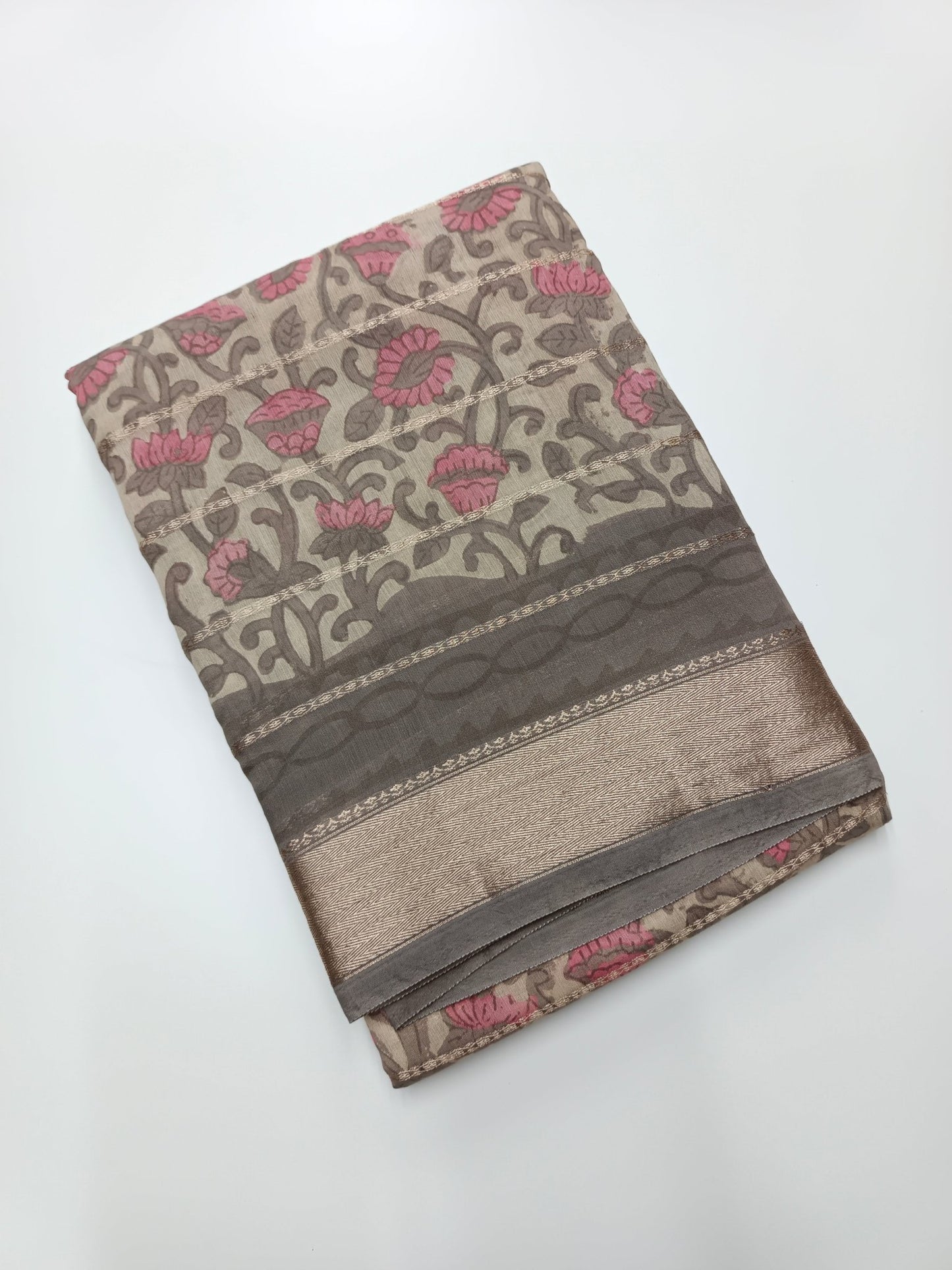 FANCY CHANDERI COTTON SAREE - B S CHANNABASAPPA & SONS