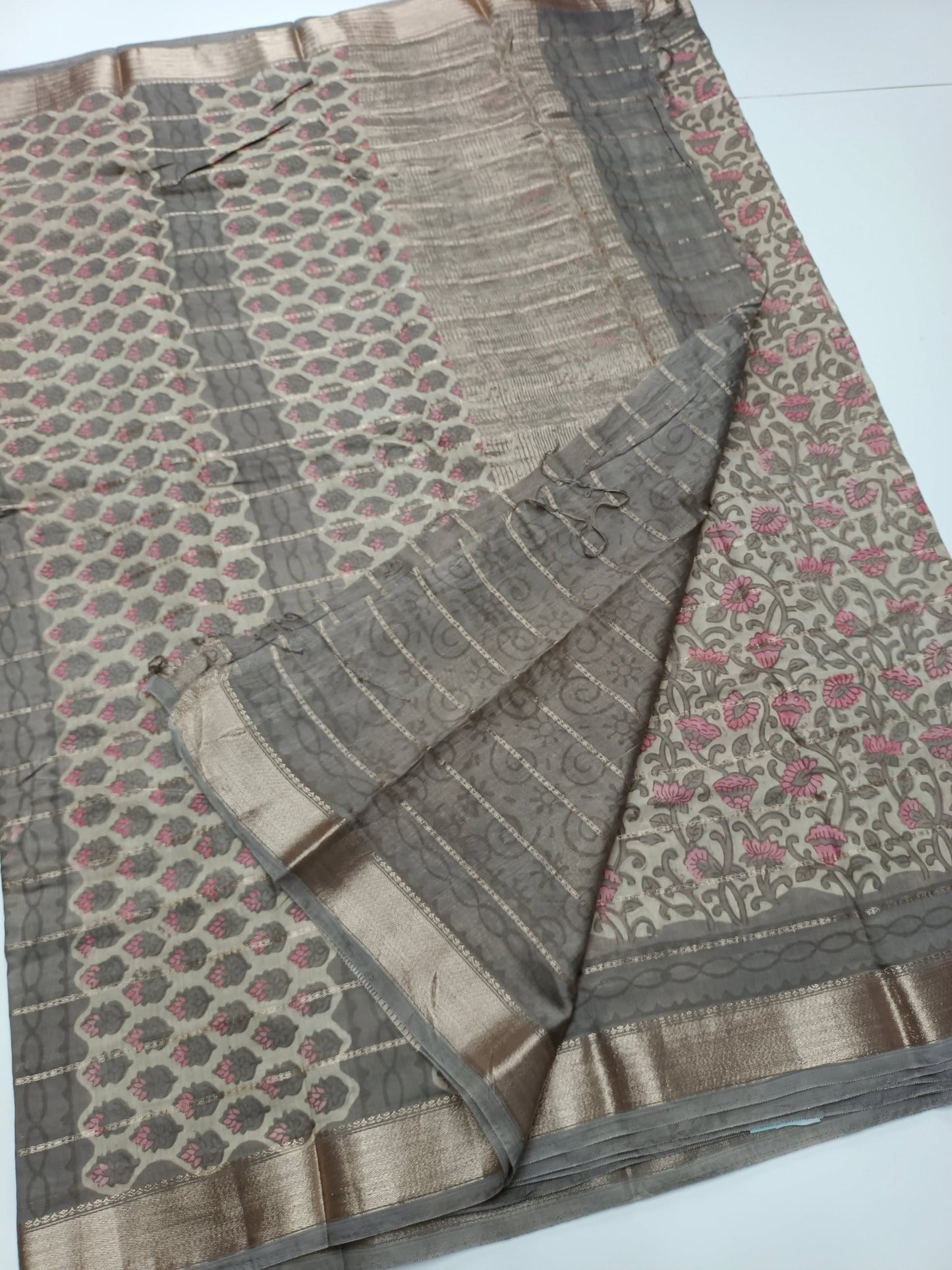 FANCY CHANDERI COTTON SAREE - B S CHANNABASAPPA & SONS