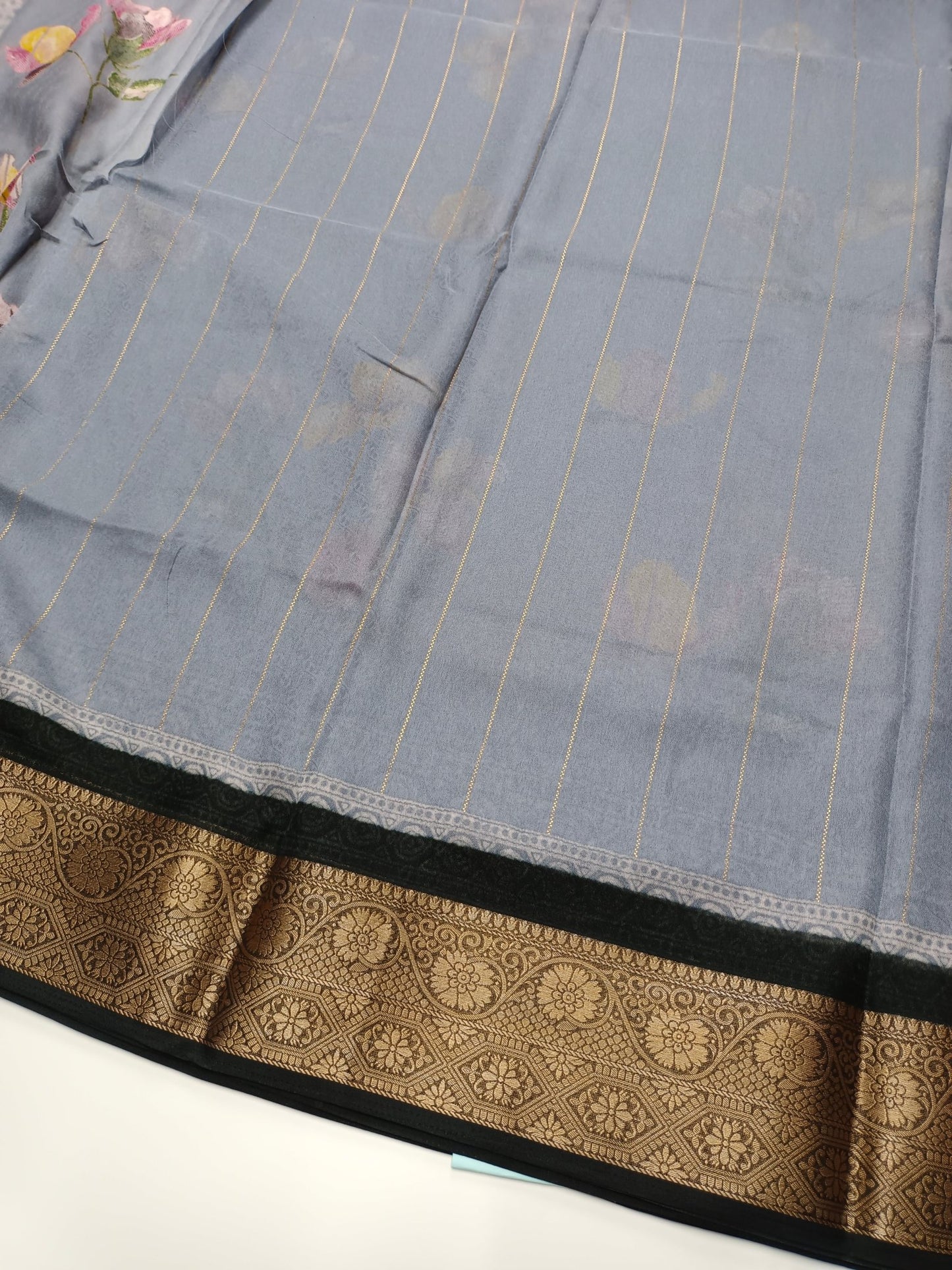 FANCY SYNTHETIC BASED CHINON SAREE - B S CHANNABASAPPA & SONS