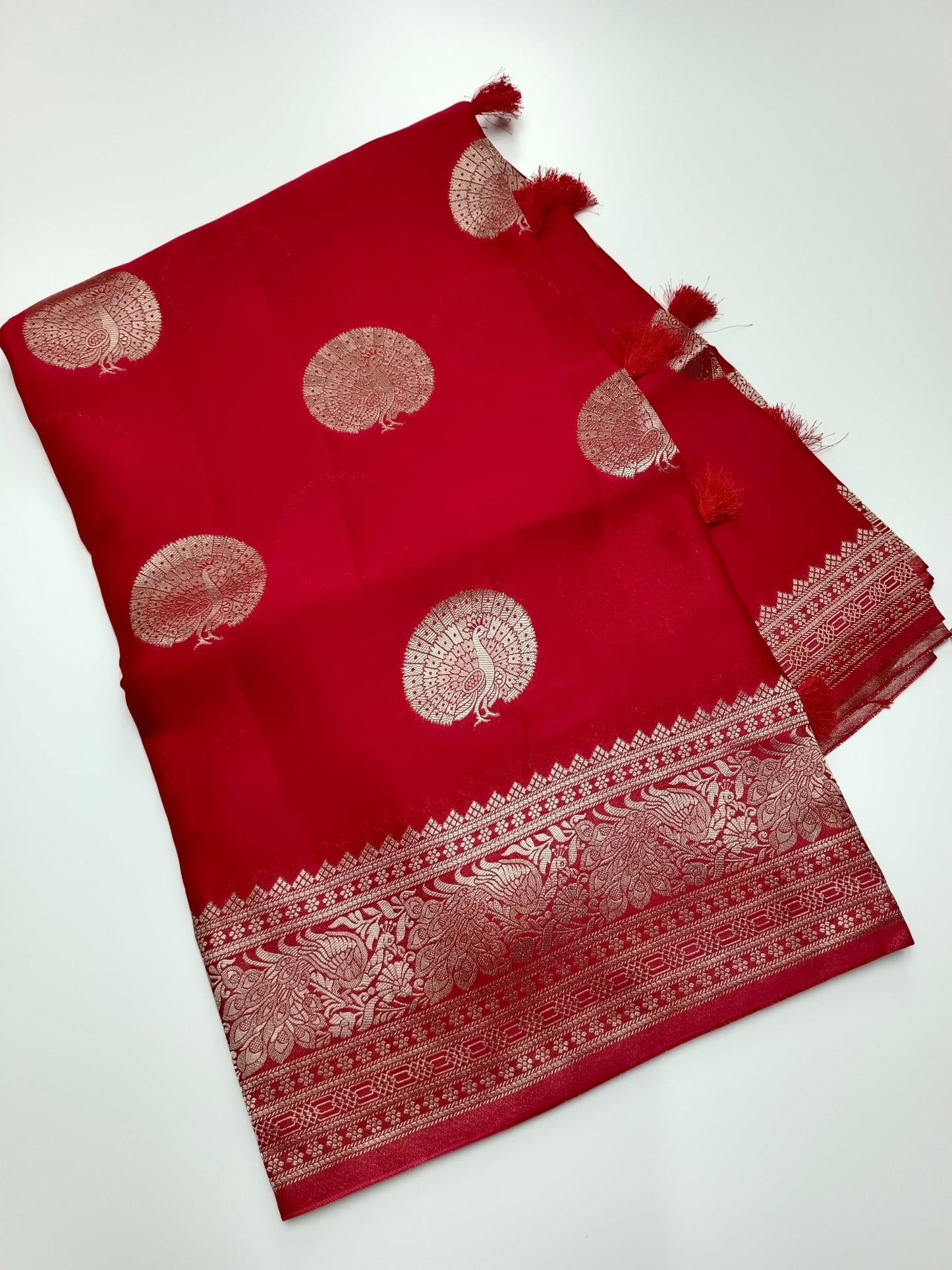 FANCY ORGANZA SATIN SILK SAREE - B S CHANNABASAPPA & SONS