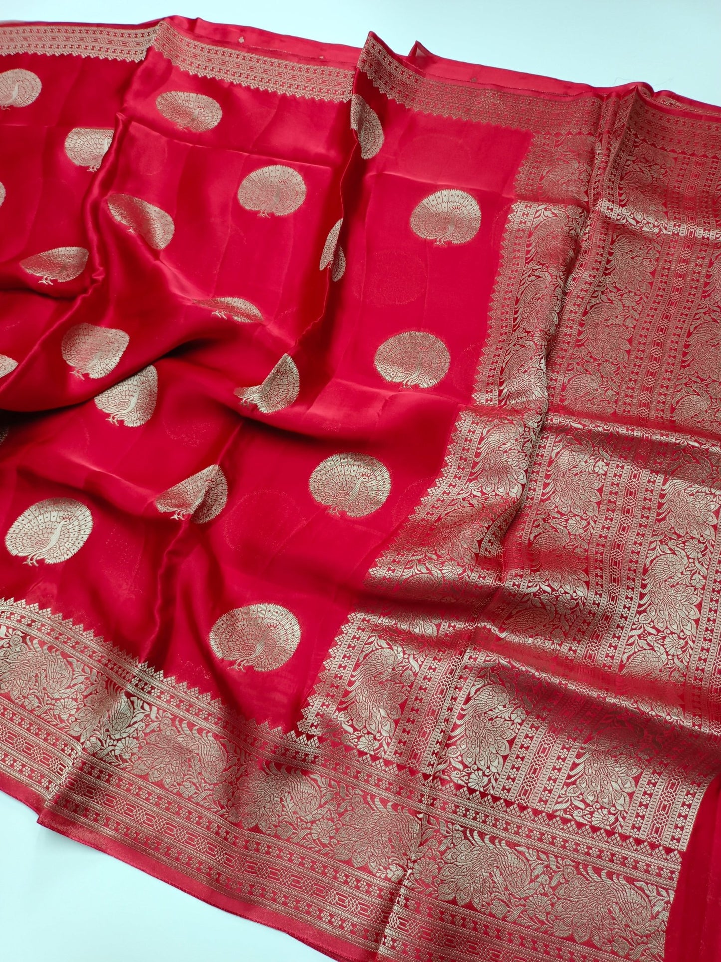 FANCY ORGANZA SATIN SILK SAREE - B S CHANNABASAPPA & SONS