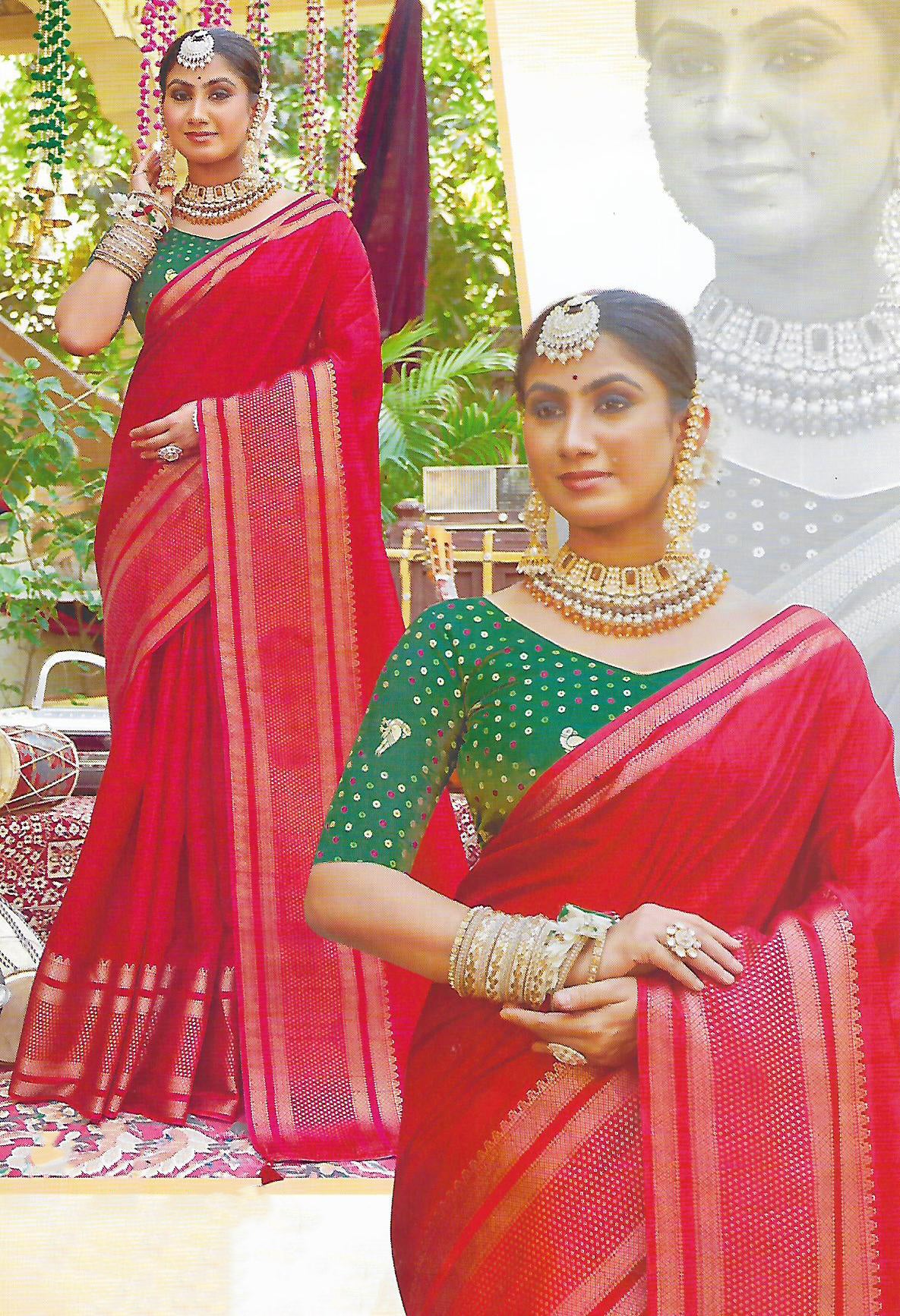 FANCY RAW SILK SAREE - B S CHANNABASAPPA & SONS