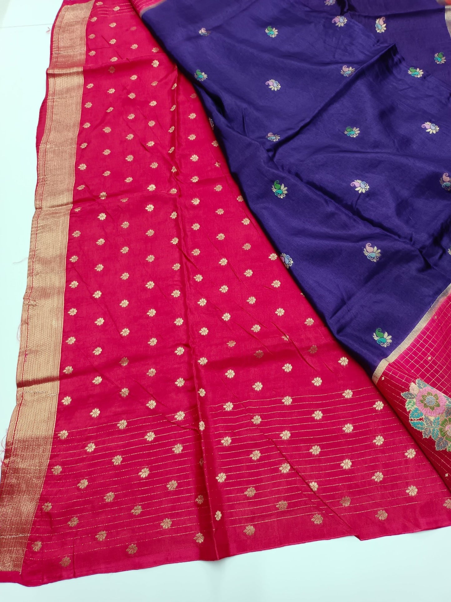 FANCY SEMI CREPE SILK SAREE - B S CHANNABASAPPA & SONS
