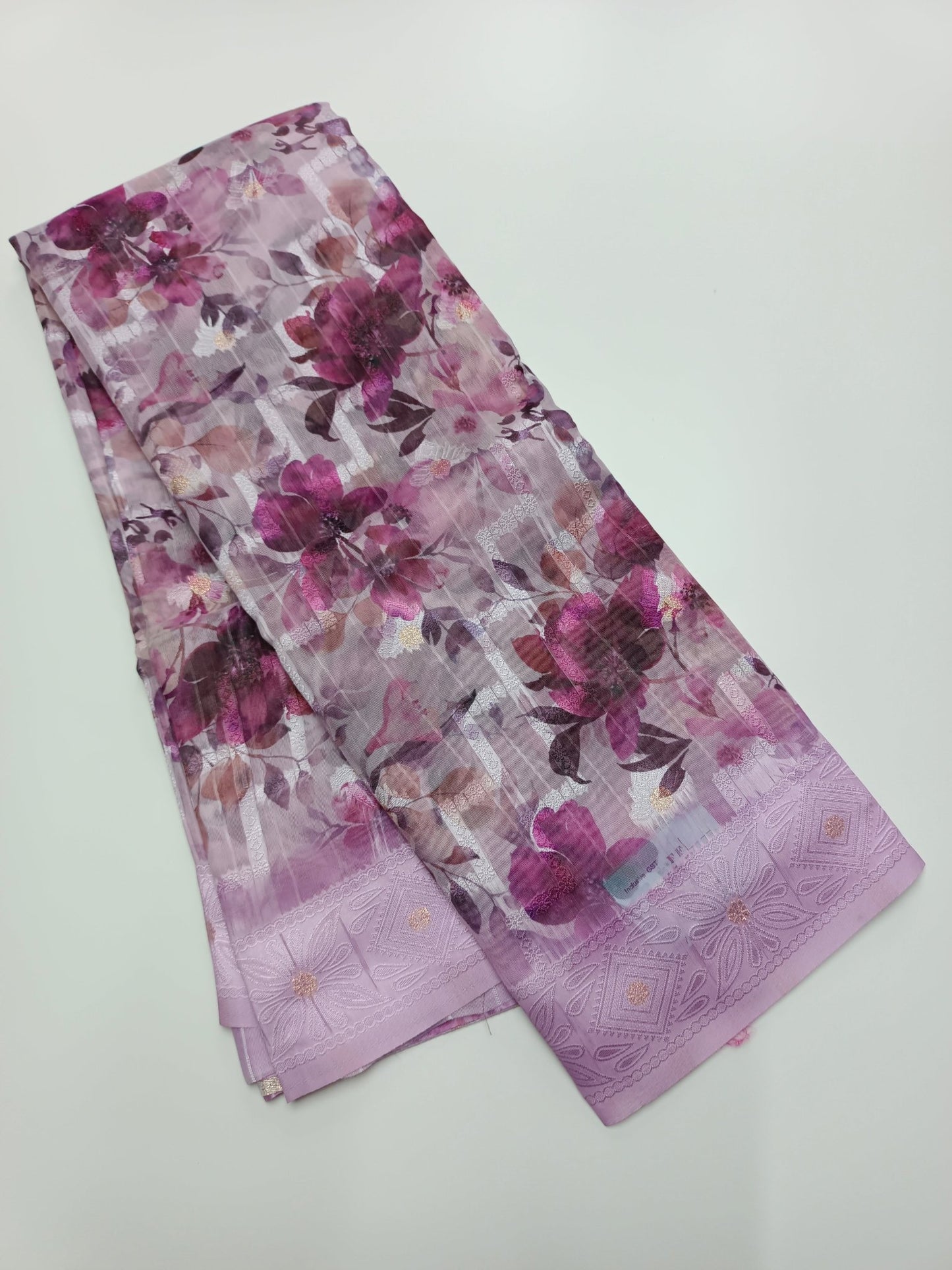 FANCY CHANDERI LINEN SAREE - B S CHANNABASAPPA & SONS
