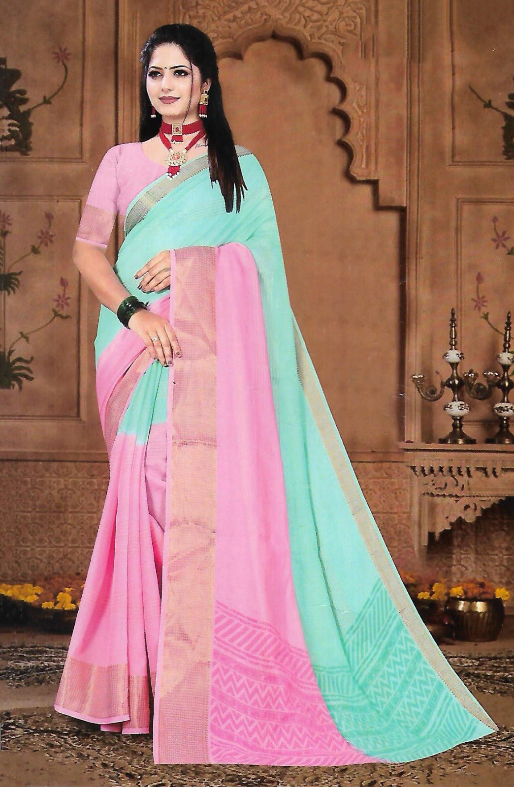 FANCY SYNTHETIC SAREE - B S CHANNABASAPPA & SONS