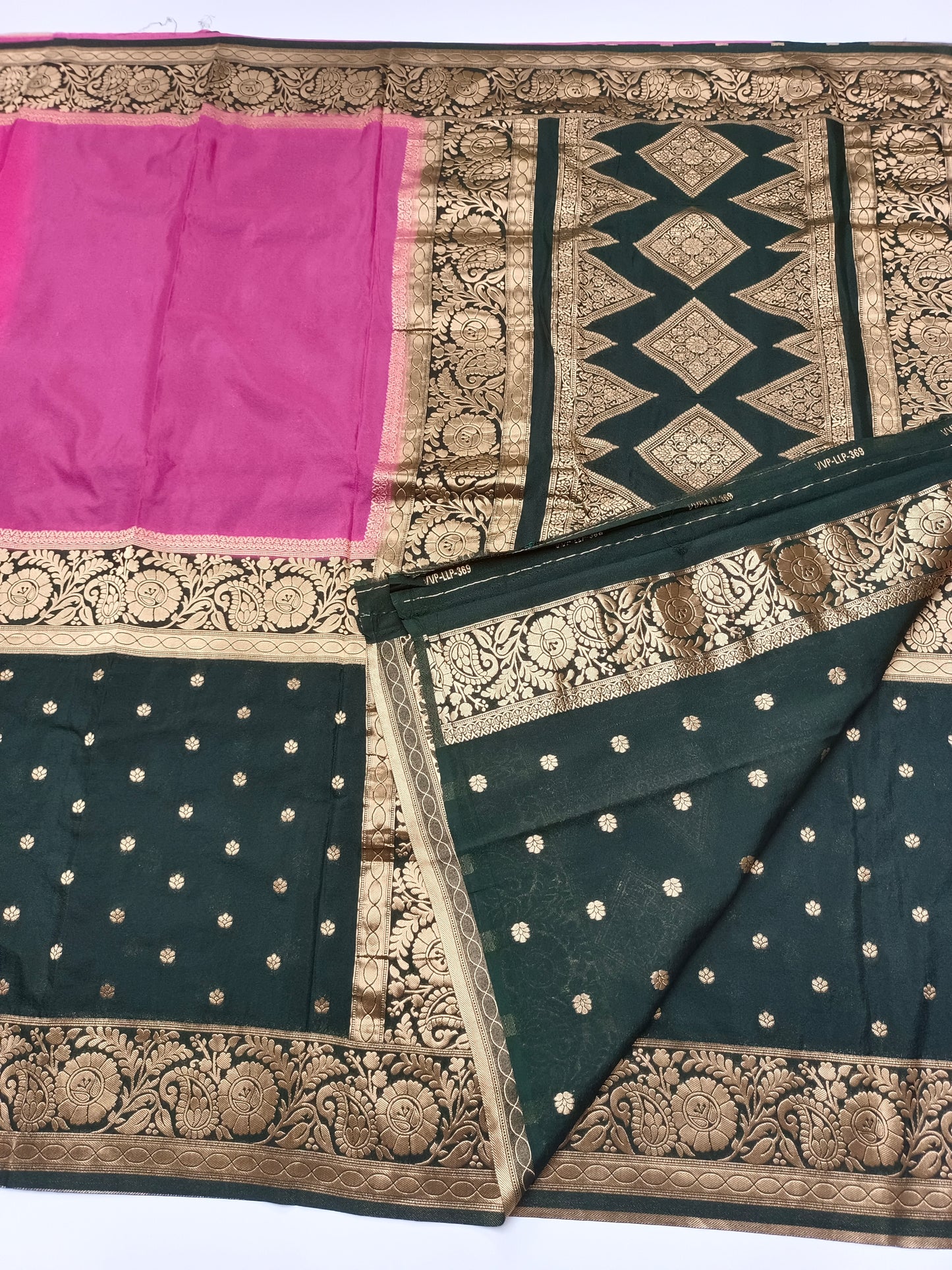 CREPE SILK HALF AND HALF STYLE SAREE