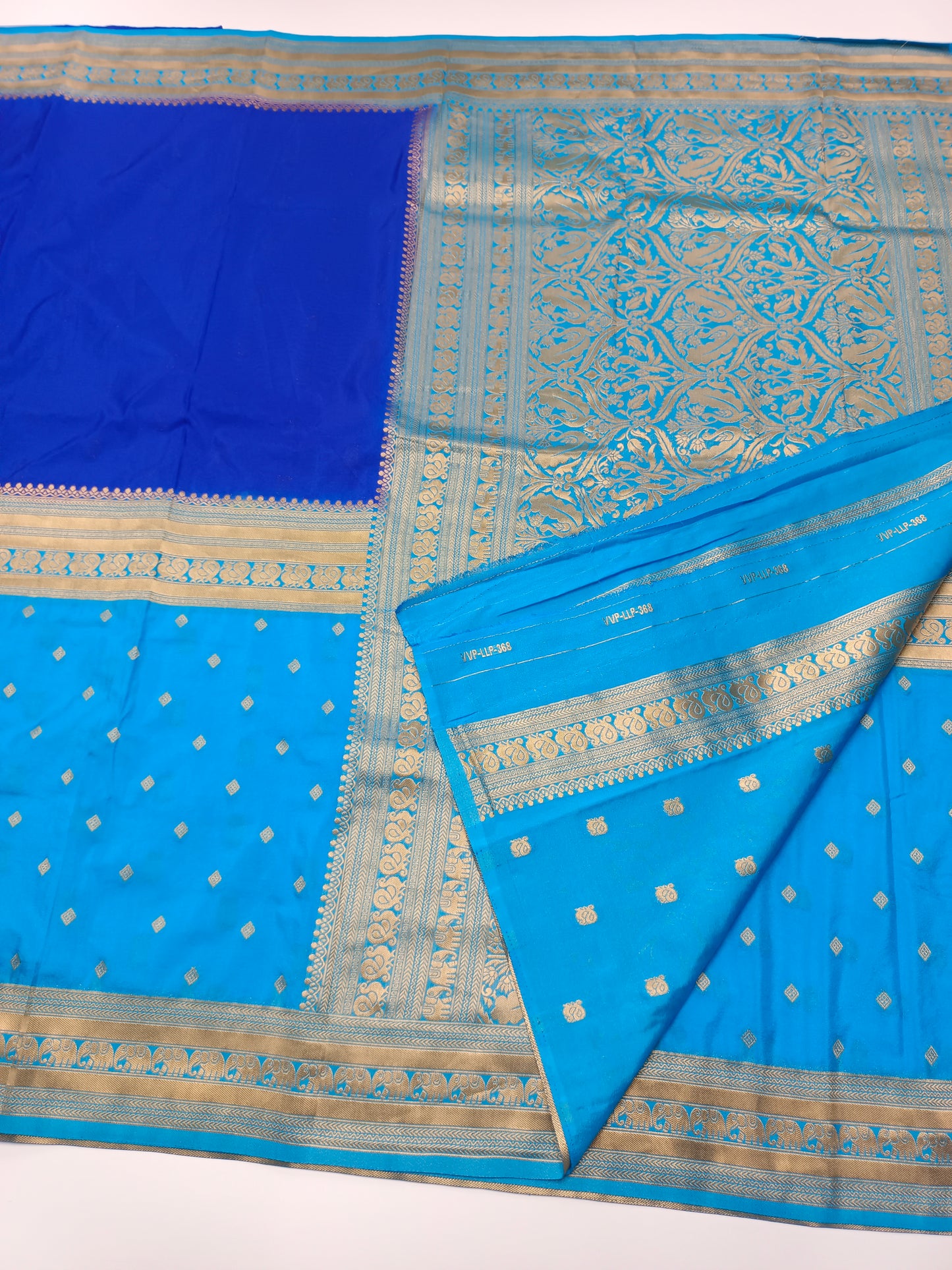CREPE SILK HALF AND HALF STYLE SAREE