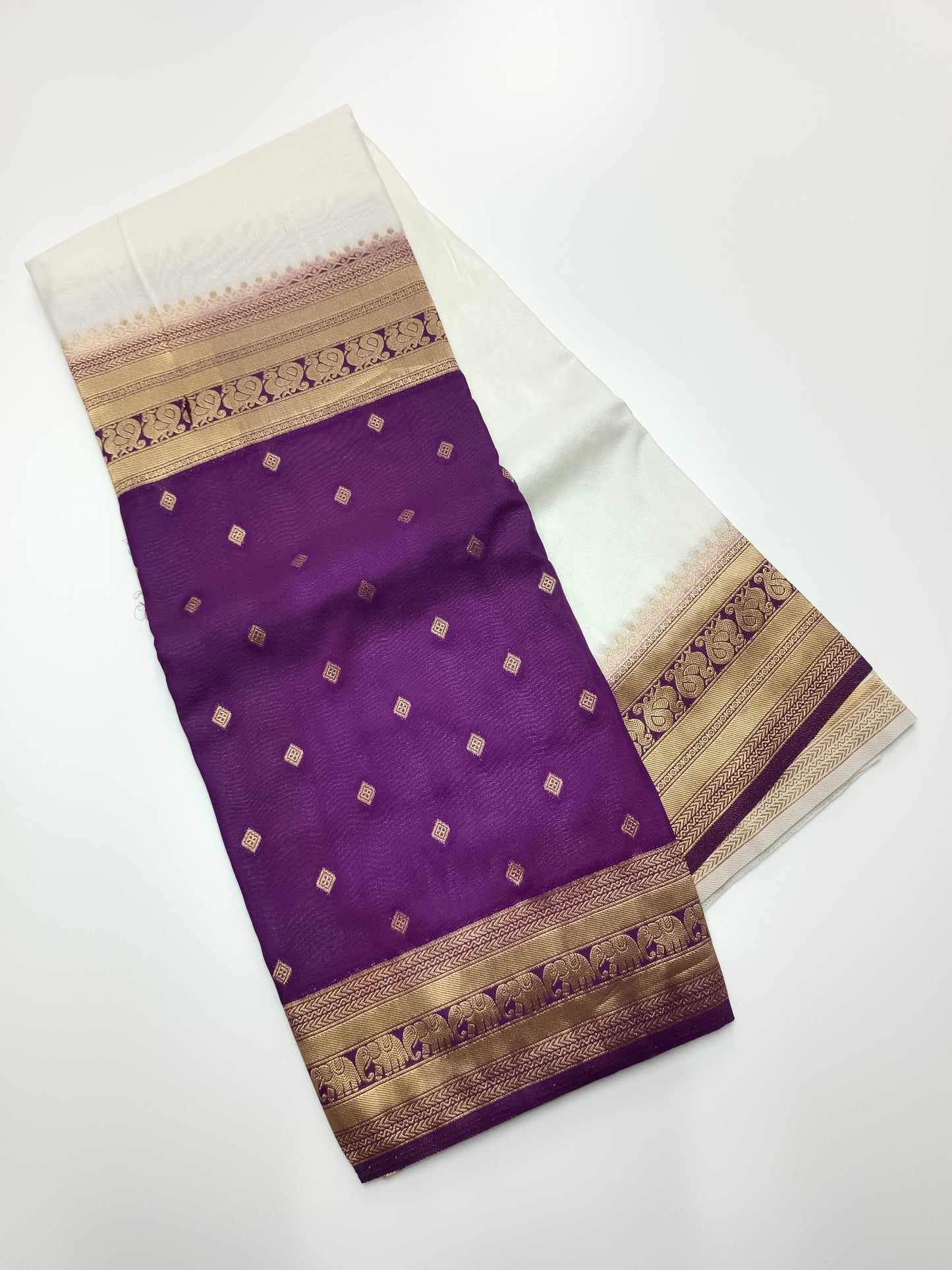 CREPE SILK HALF AND HALF STYLE SAREE