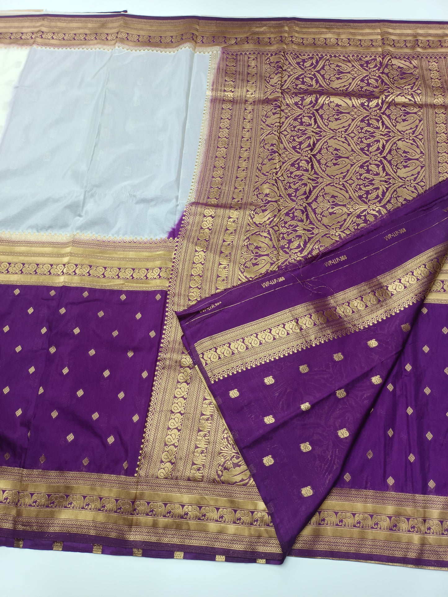 CREPE SILK HALF AND HALF STYLE SAREE