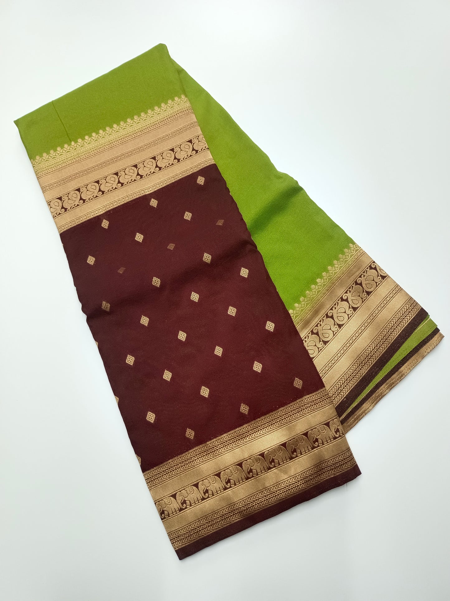 CREPE SILK HALF AND HALF STYLE SAREE