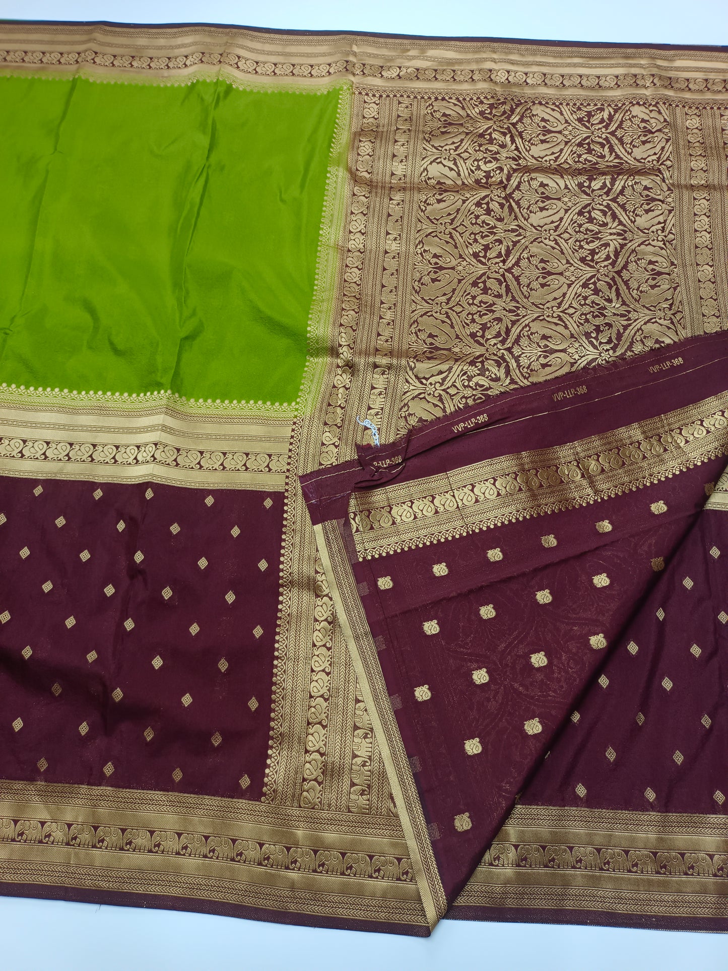 CREPE SILK HALF AND HALF STYLE SAREE