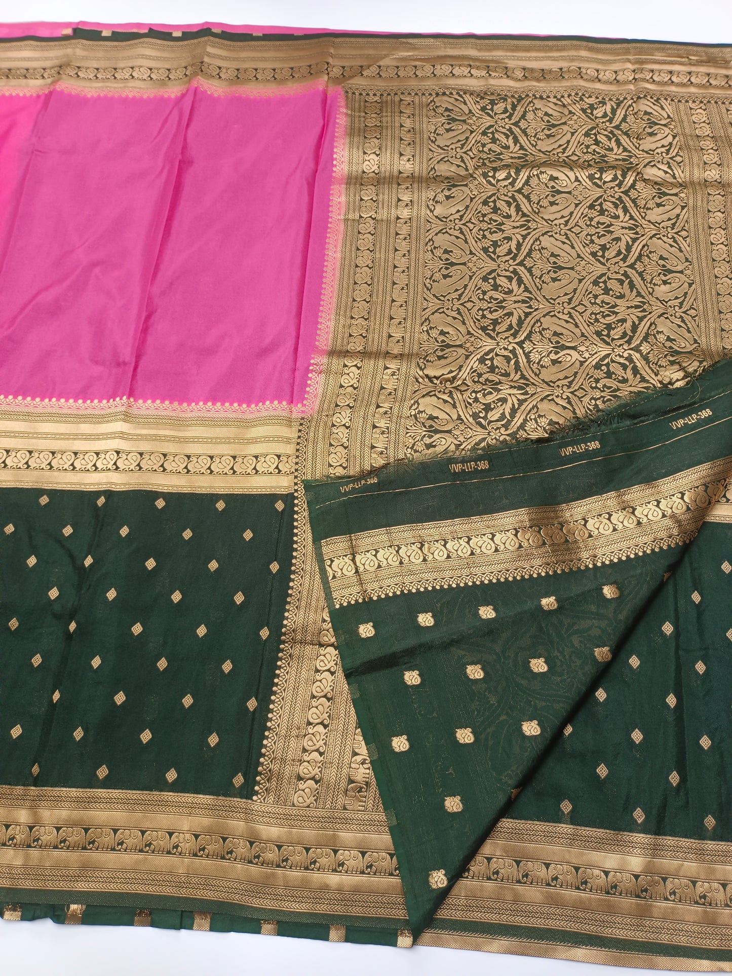 CREPE SILK HALF AND HALF STYLE SAREE