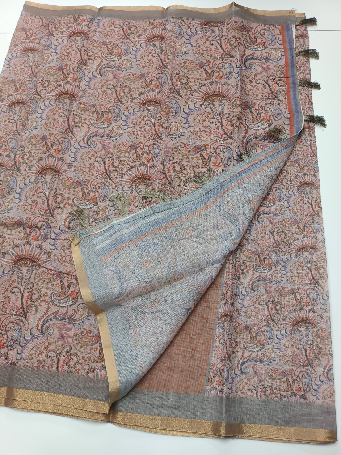 FANCY LINEN SAREE - B S CHANNABASAPPA & SONS