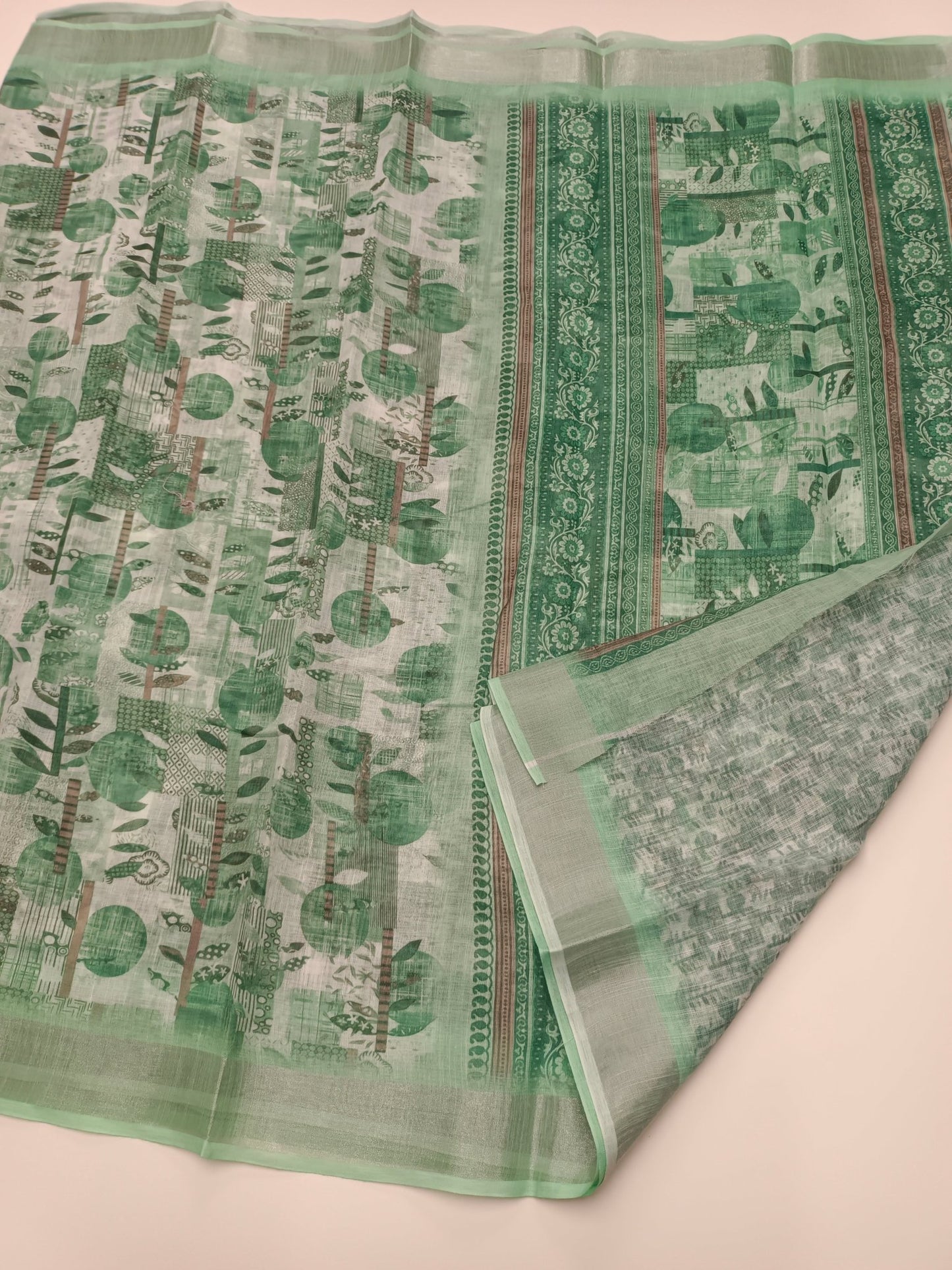 FANCY LINEN SAREE - B S CHANNABASAPPA & SONS