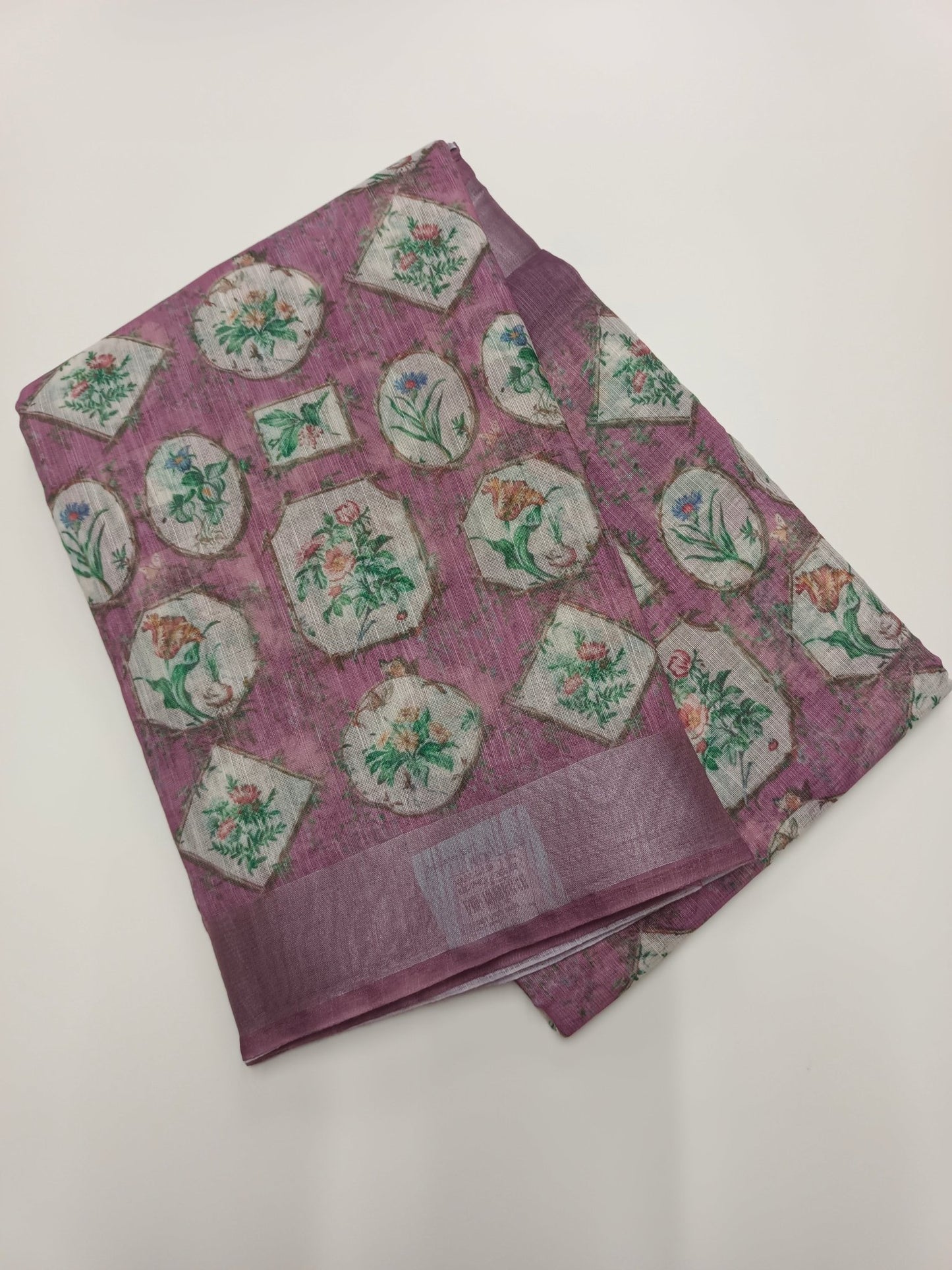 FANCY LINEN SAREE - B S CHANNABASAPPA & SONS