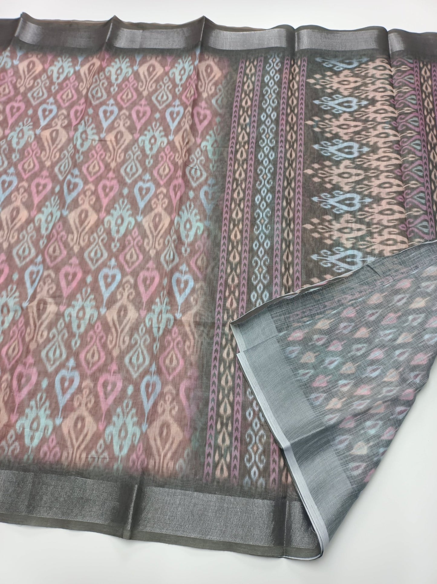 FANCY LINEN SAREE - B S CHANNABASAPPA & SONS