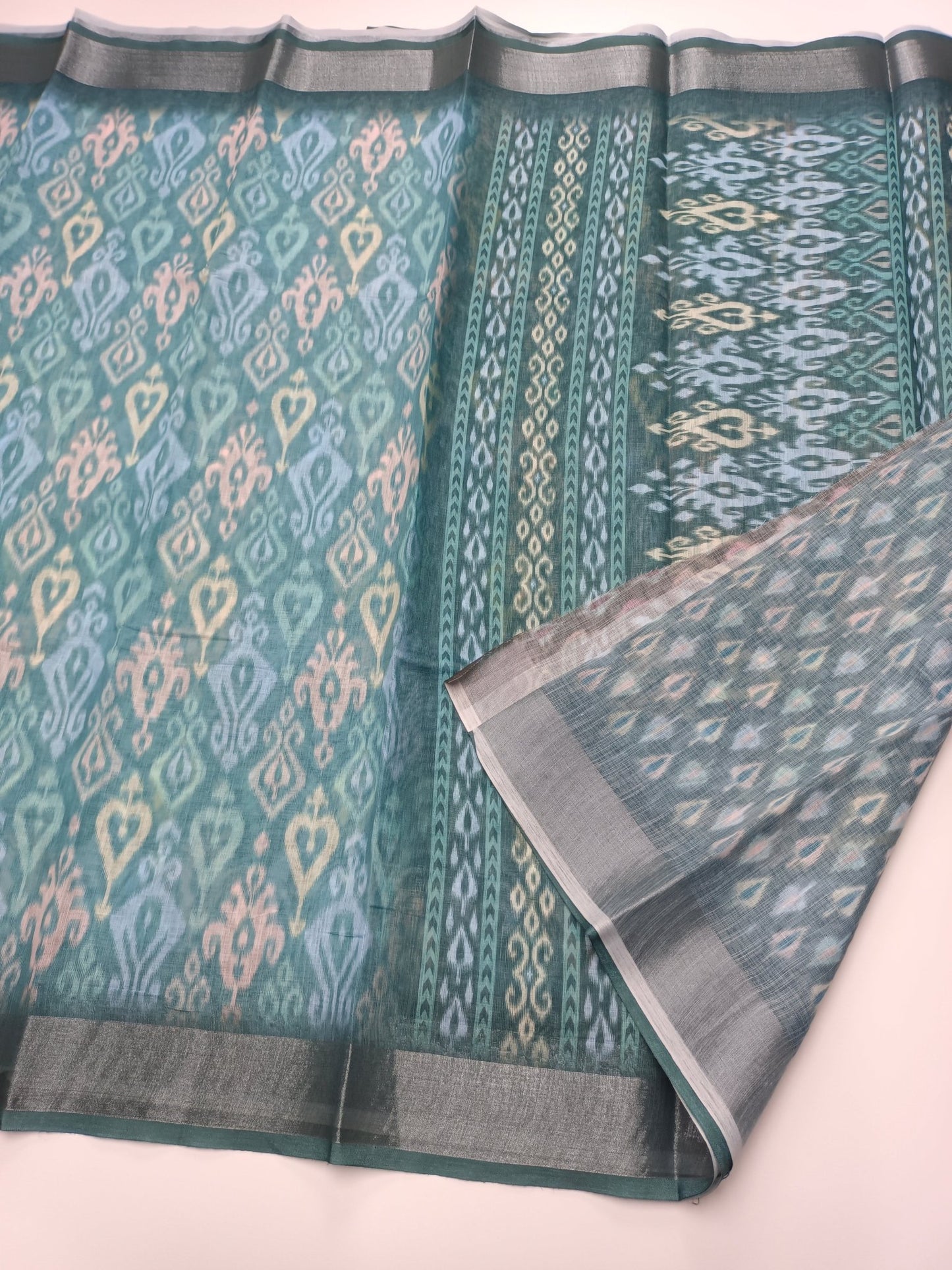 FANCY LINEN SAREE - B S CHANNABASAPPA & SONS