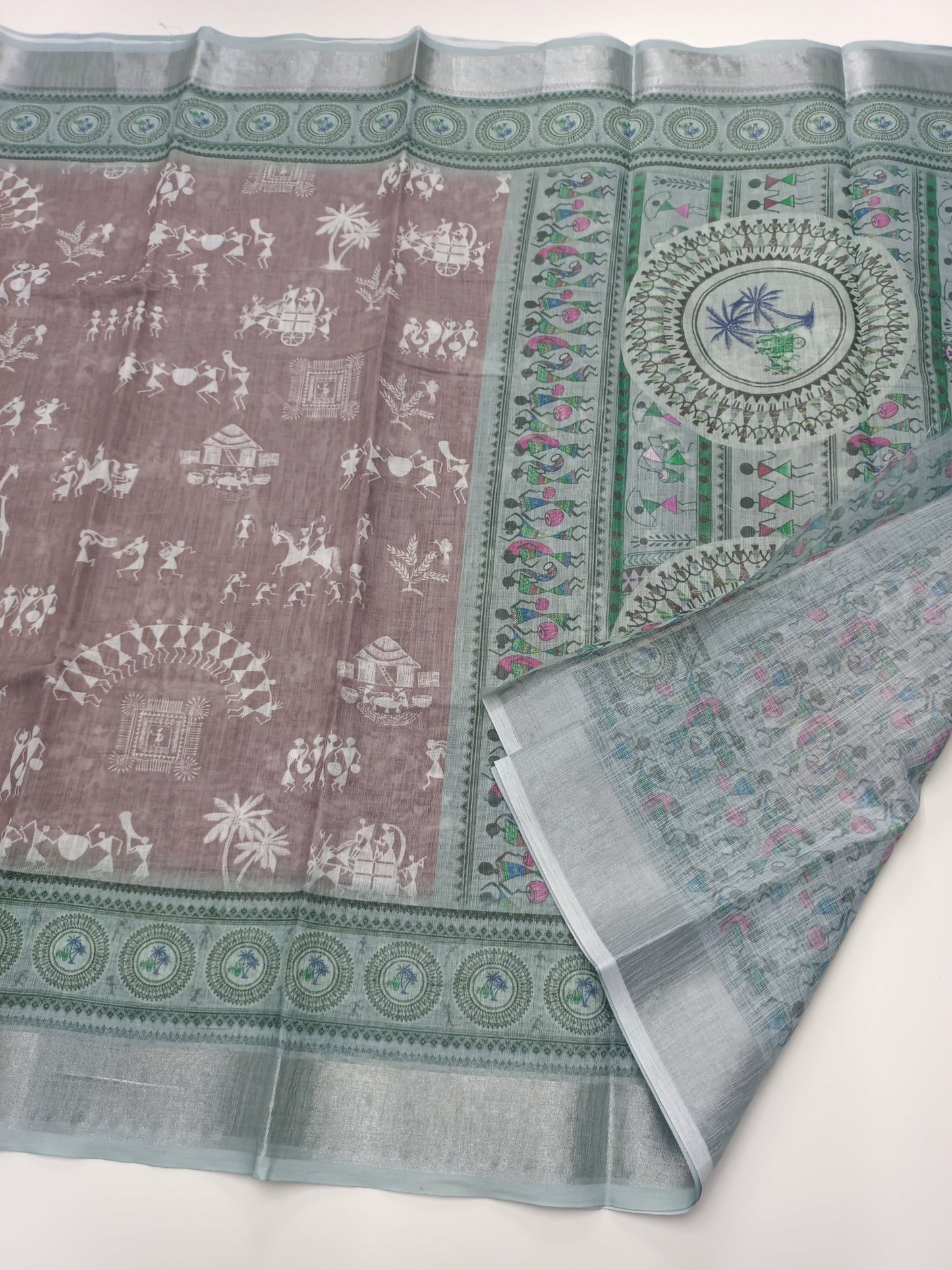 FANCY LINEN SAREE - B S CHANNABASAPPA & SONS