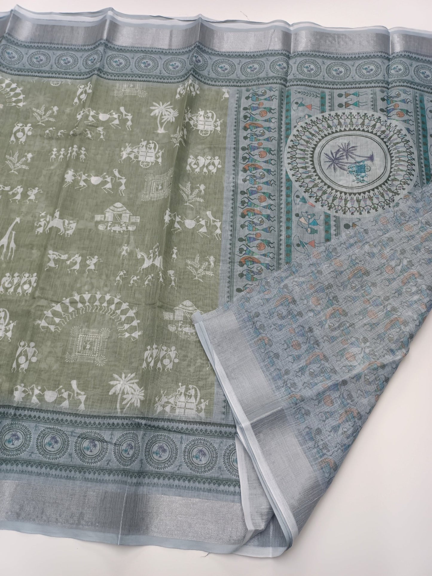 FANCY LINEN SAREE - B S CHANNABASAPPA & SONS