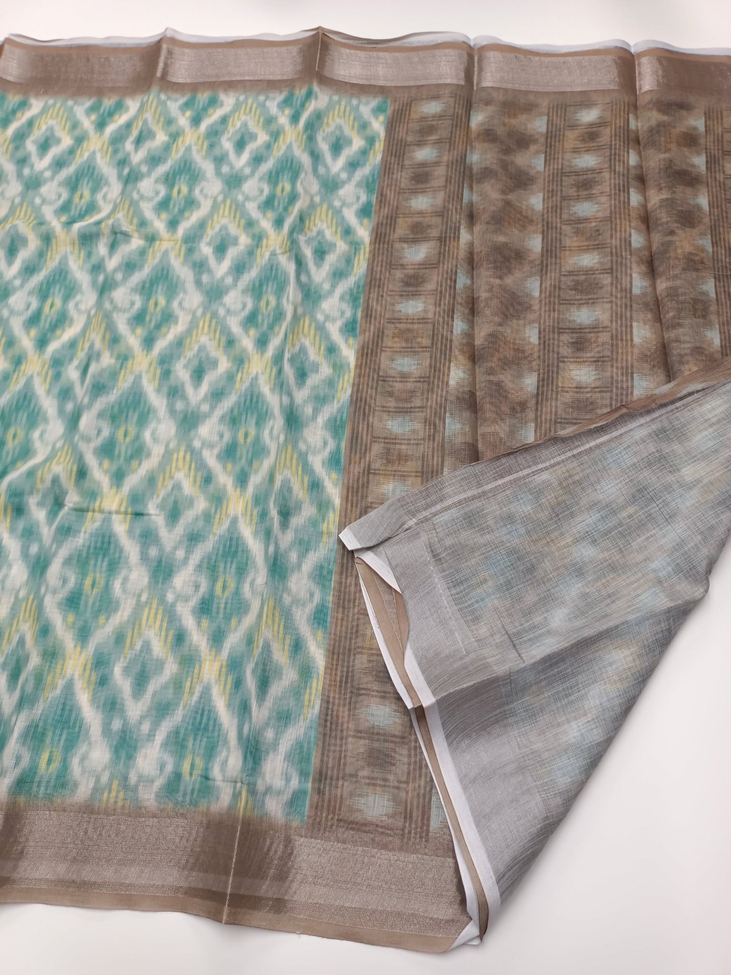 FANCY LINEN SAREE - B S CHANNABASAPPA & SONS