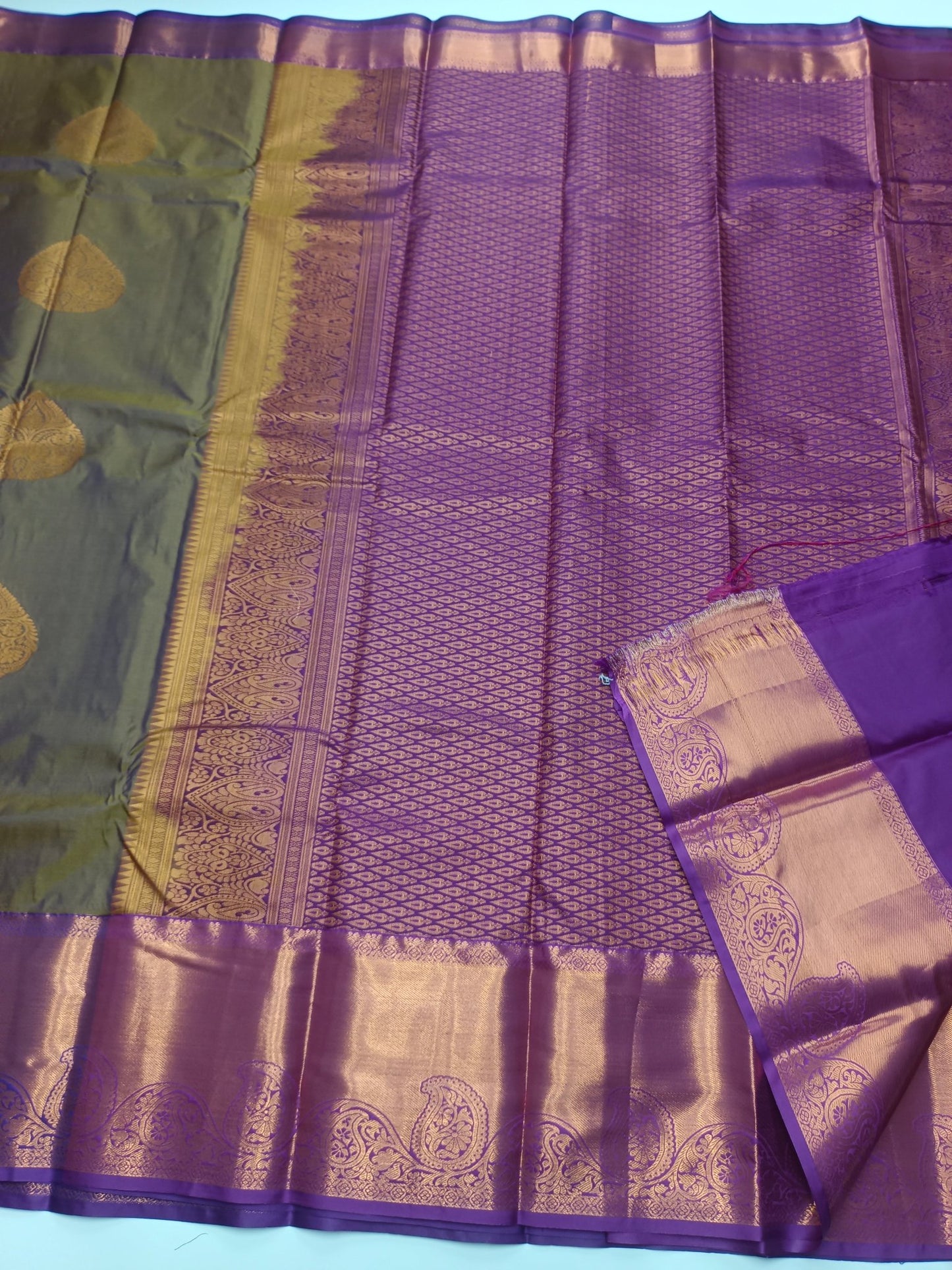 KANCHIPURAM SEMI SILK SAREE - B S CHANNABASAPPA & SONS
