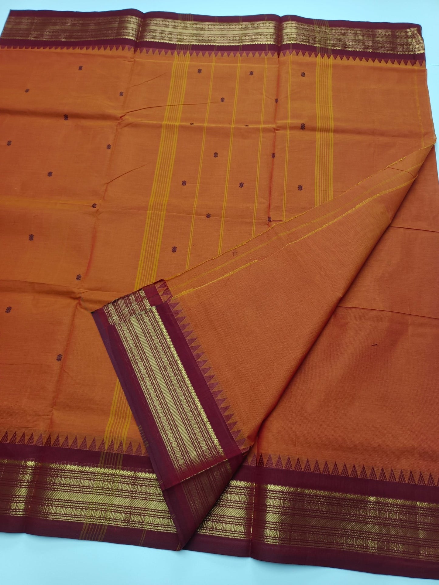 HANDLOOM BASED 9 YARD COTTON SAREE - B S CHANNABASAPPA & SONS