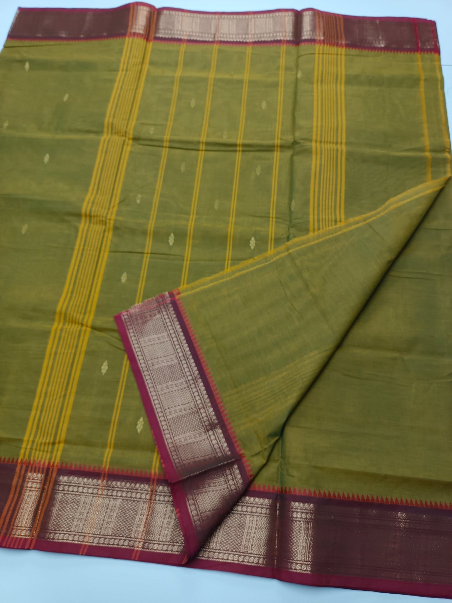 HANDLOOM BASED 9 YARD COTTON SAREE - B S CHANNABASAPPA & SONS