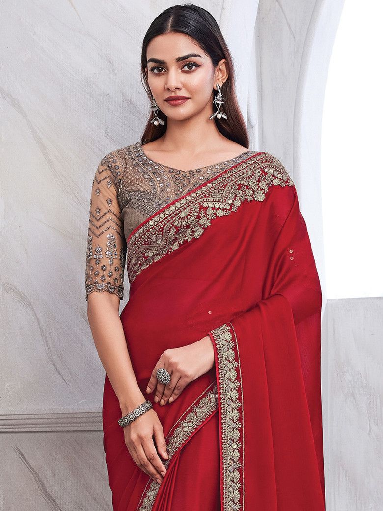 FANCY PARTY WEAR SAREE - B S CHANNABASAPPA & SONS