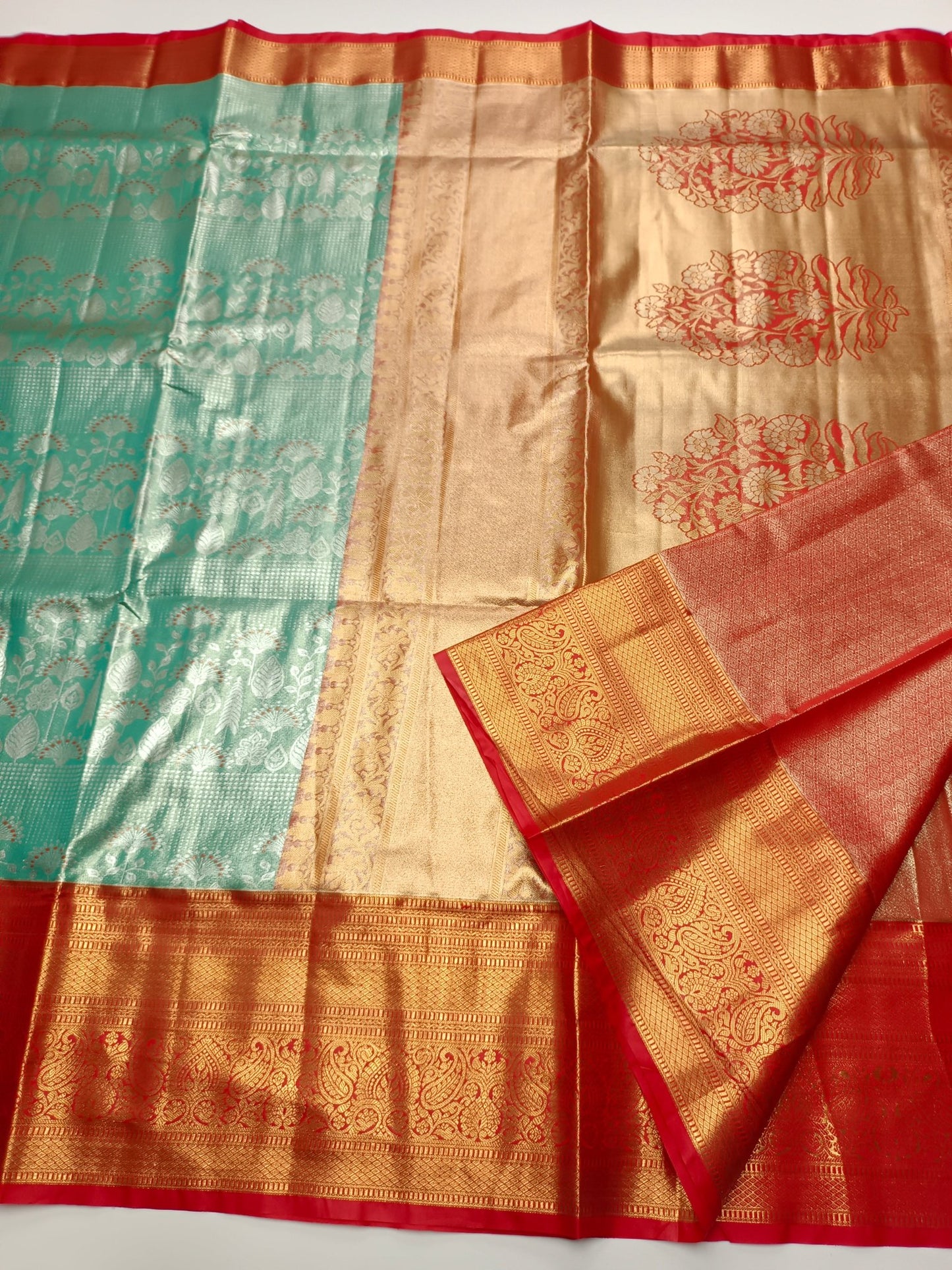 FANCY BRIDAL TISSUE SILK SAREE - B S CHANNABASAPPA & SONS