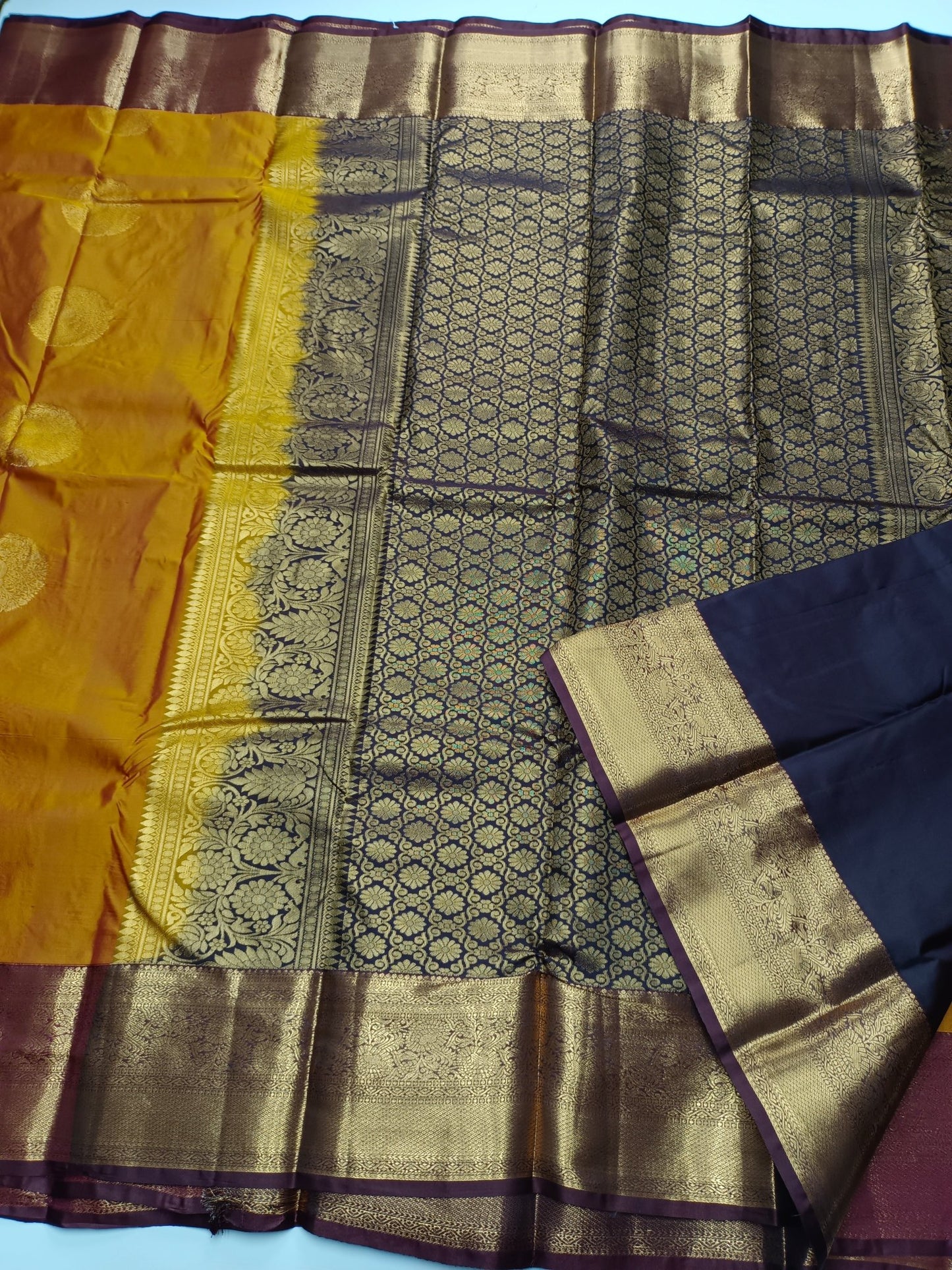 KANCHIPURAM SEMI SILK SAREE - B S CHANNABASAPPA & SONS