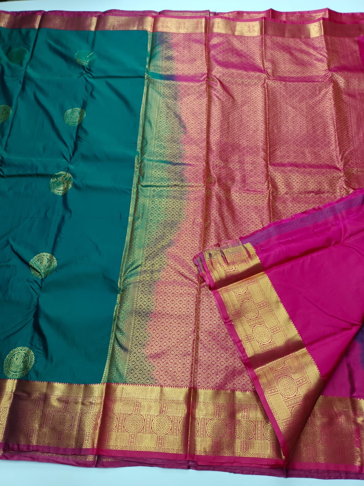 KANCHIPURAM SEMI SILK SAREE - B S CHANNABASAPPA & SONS