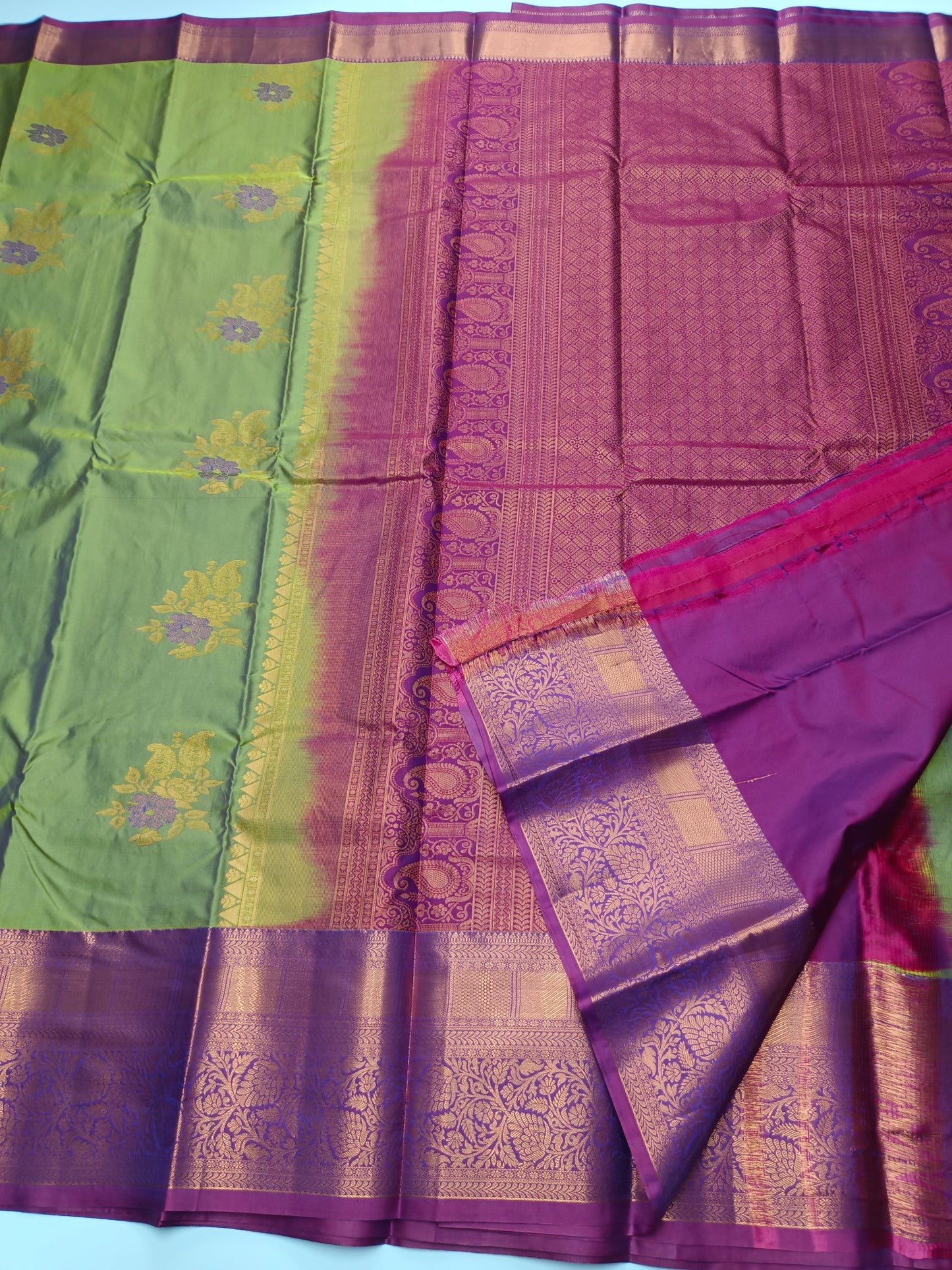 KANCHIPURAM SEMI SILK SAREE - B S CHANNABASAPPA & SONS