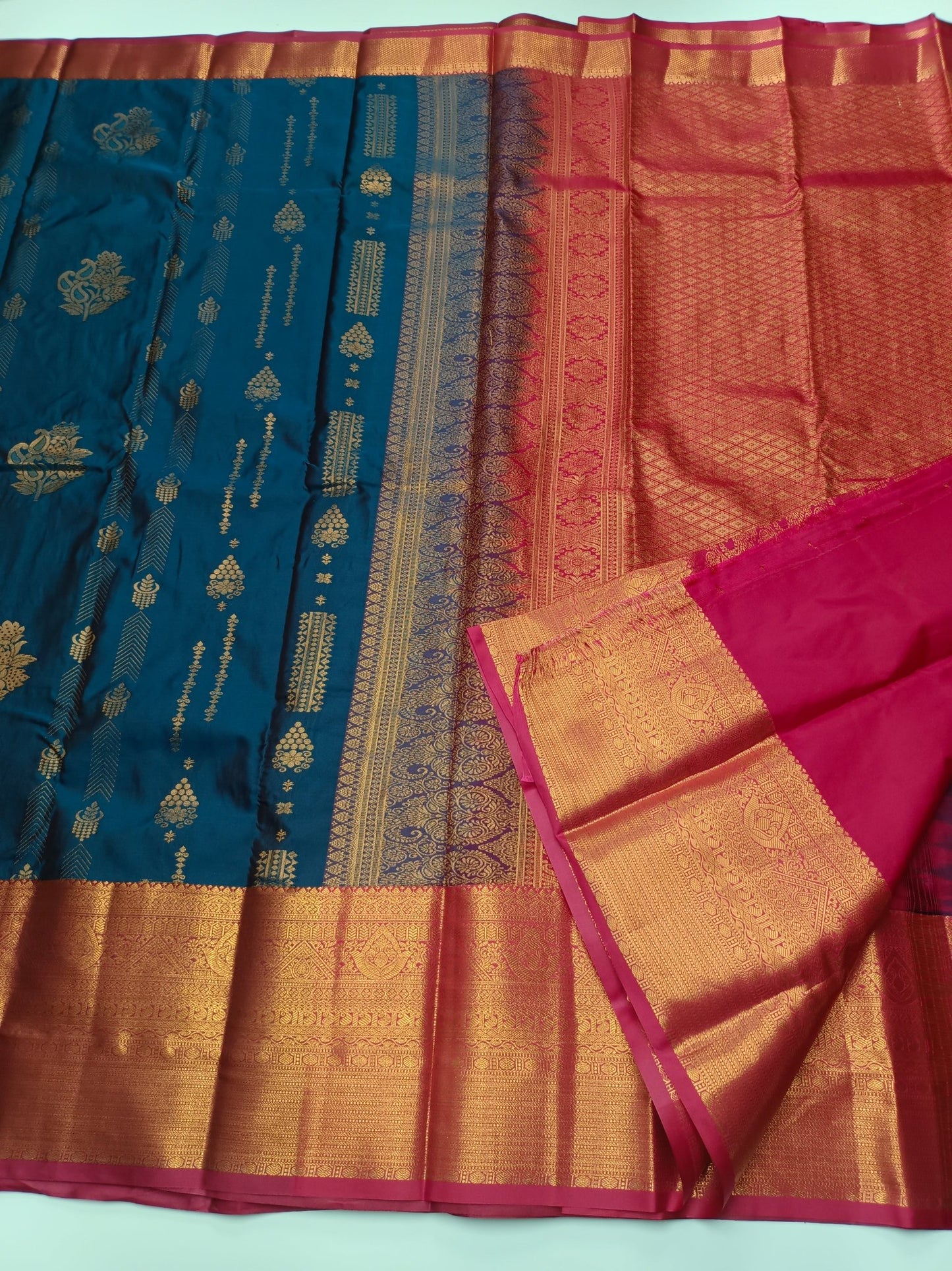 KANCHIPURAM SEMI SILK SAREE - B S CHANNABASAPPA & SONS