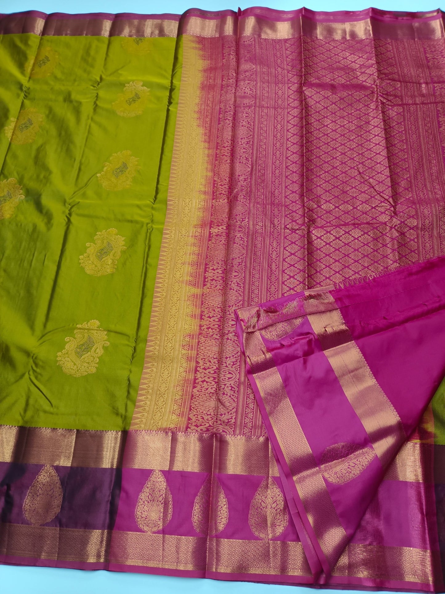 KANCHIPURAM SEMI SILK SAREE - B S CHANNABASAPPA & SONS