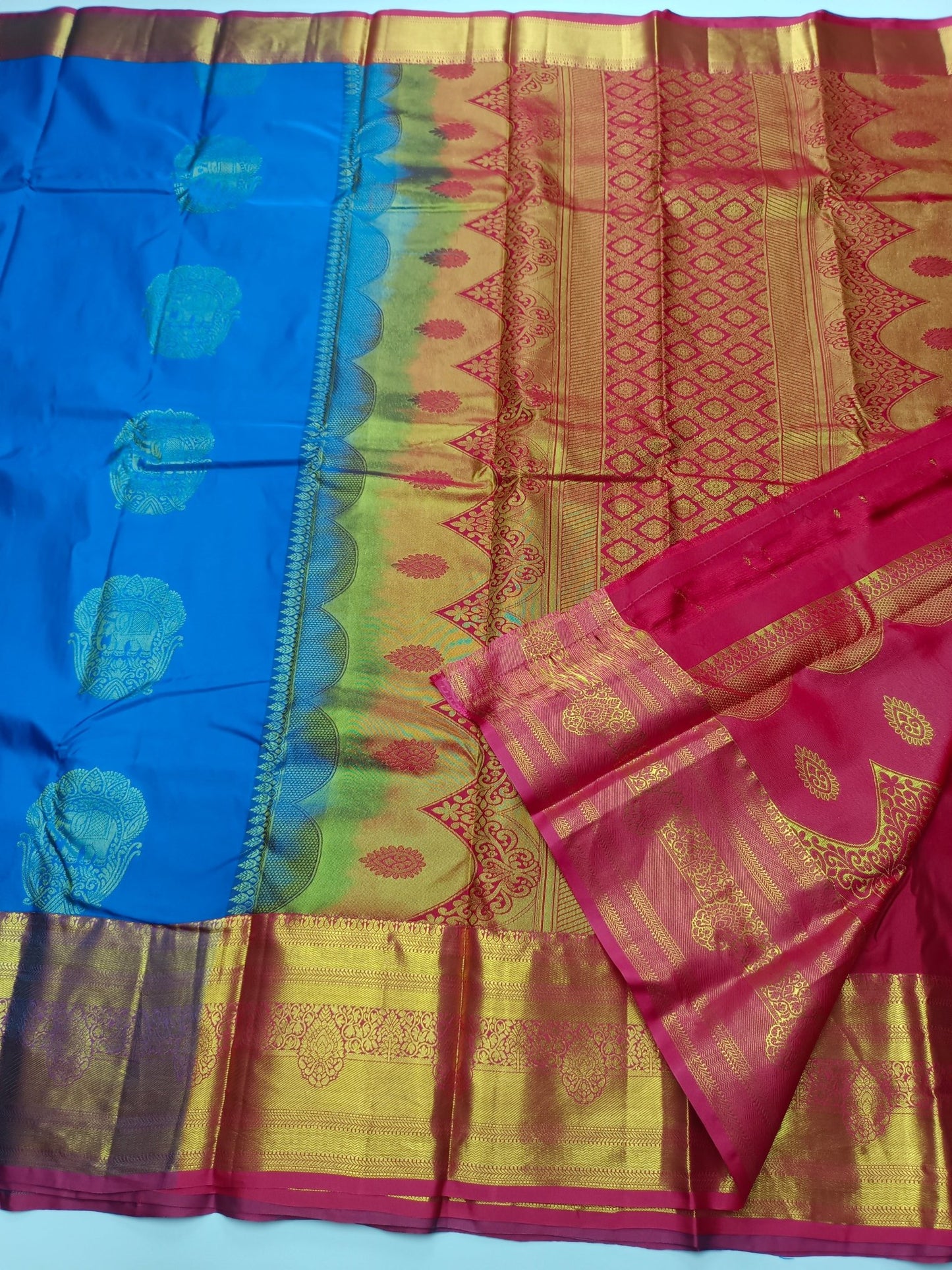 KANCHIPURAM SEMI SILK SAREE - B S CHANNABASAPPA & SONS