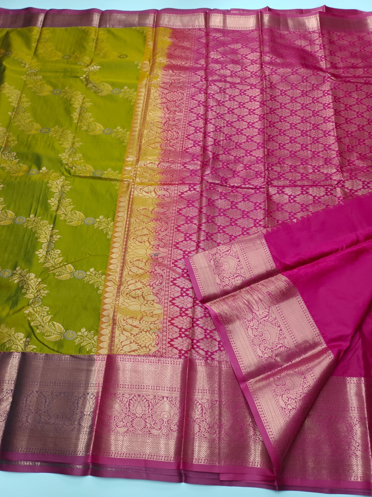 KANCHIPURAM SEMI SILK SAREE - B S CHANNABASAPPA & SONS