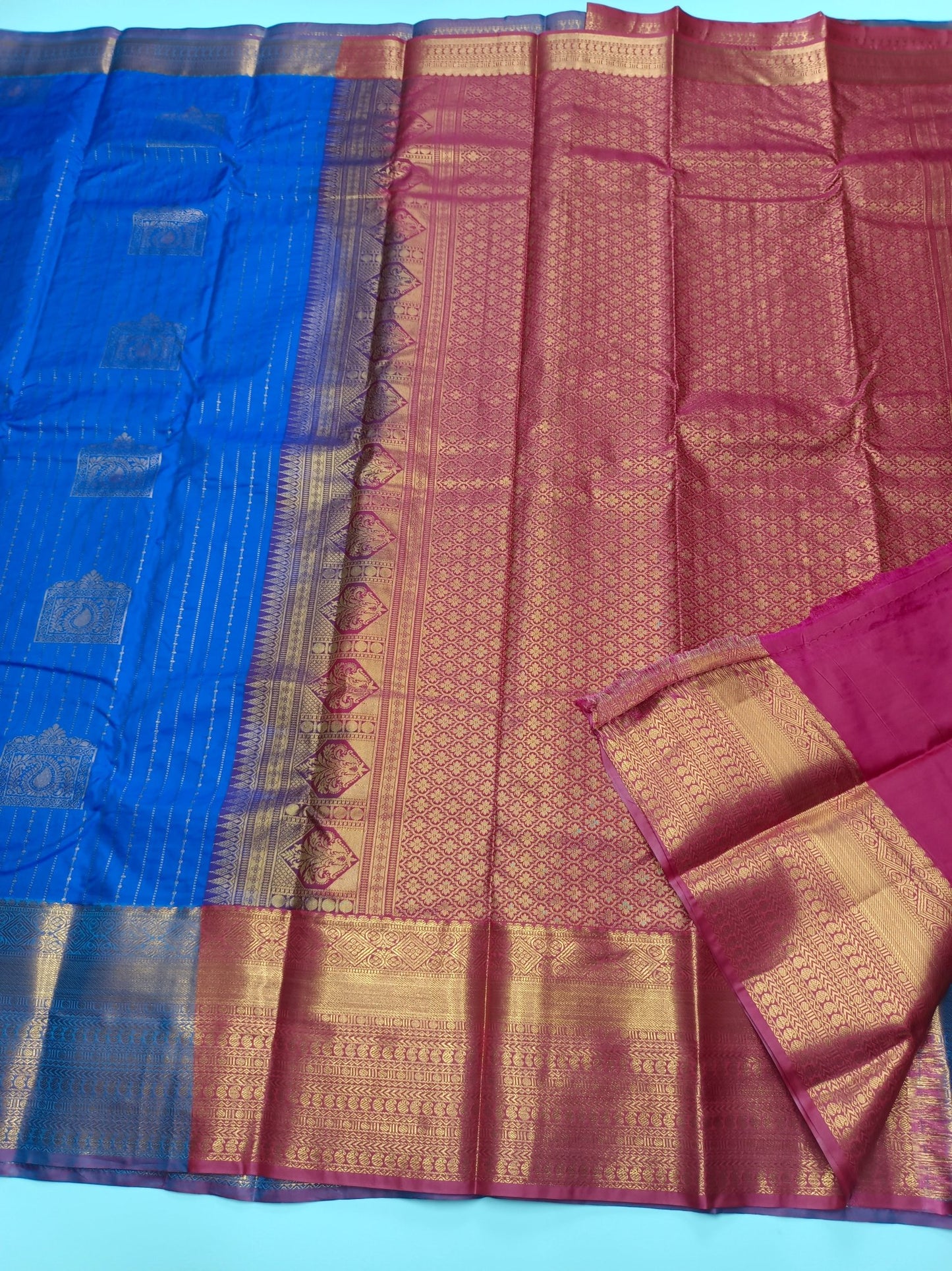 KANCHIPURAM SEMI SILK SAREE - B S CHANNABASAPPA & SONS