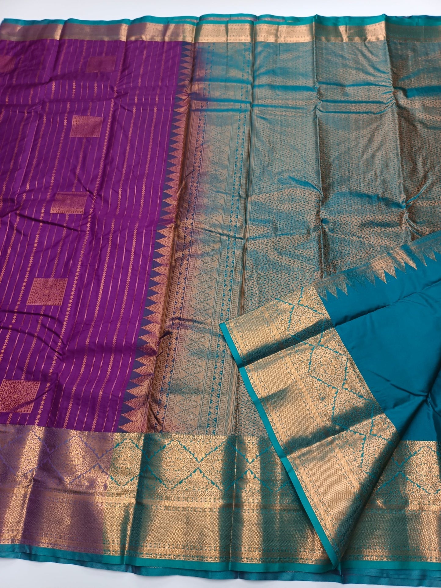 KANCHIPURAM SEMI SILK SAREE - B S CHANNABASAPPA & SONS