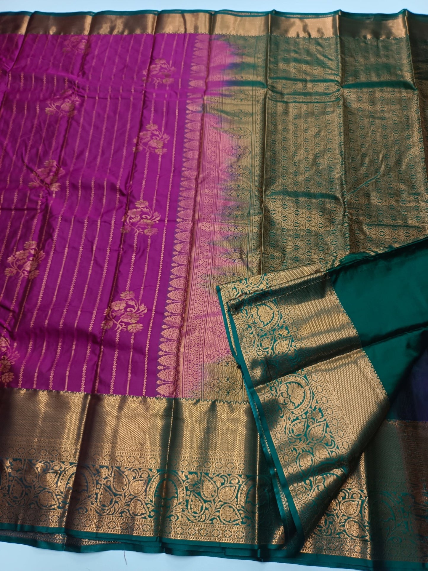 KANCHIPURAM SEMI SILK SAREE - B S CHANNABASAPPA & SONS
