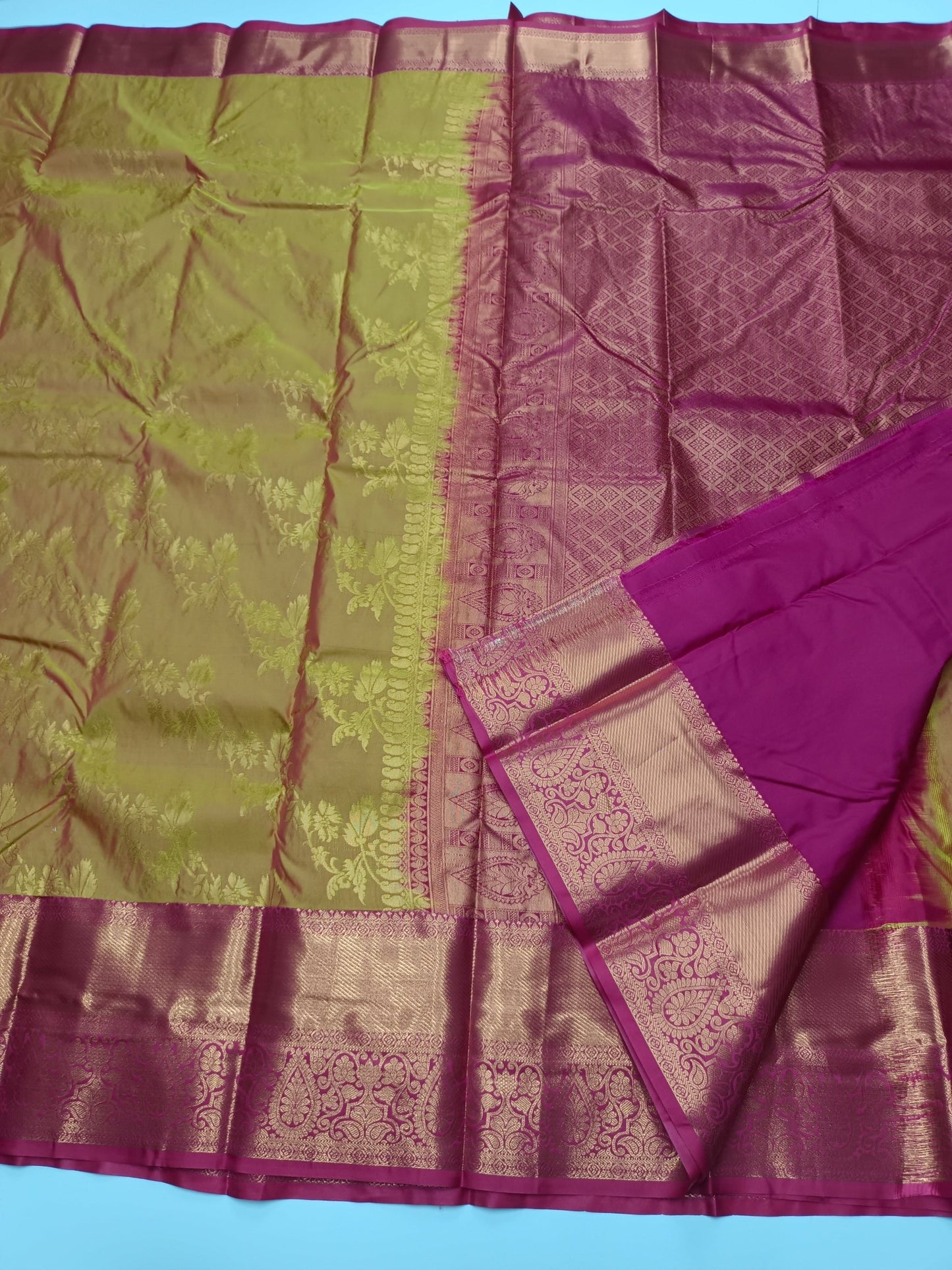 KANCHIPURAM SEMI SILK SAREE - B S CHANNABASAPPA & SONS