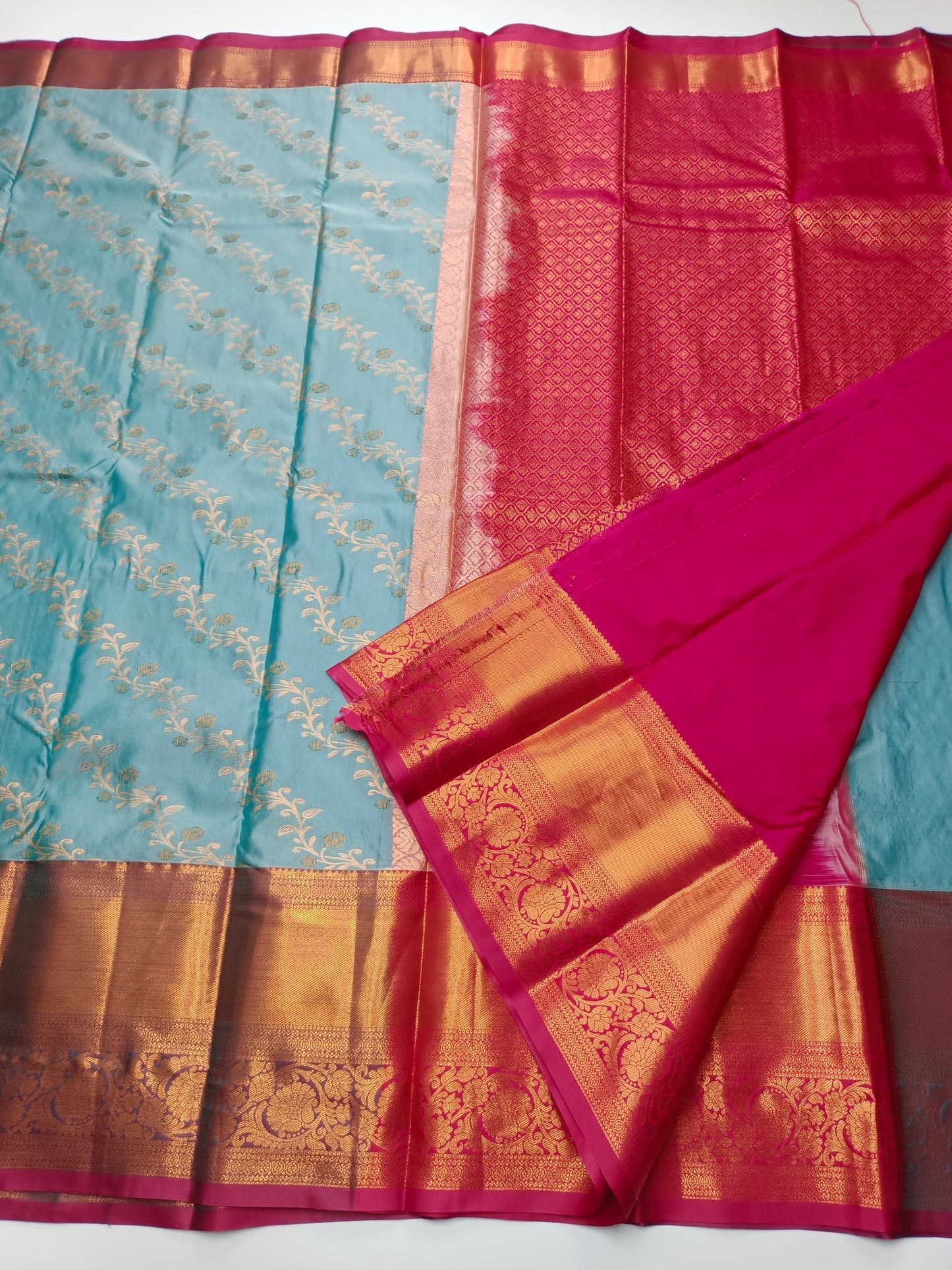 KANCHIPURAM SEMI SILK SAREE - B S CHANNABASAPPA & SONS