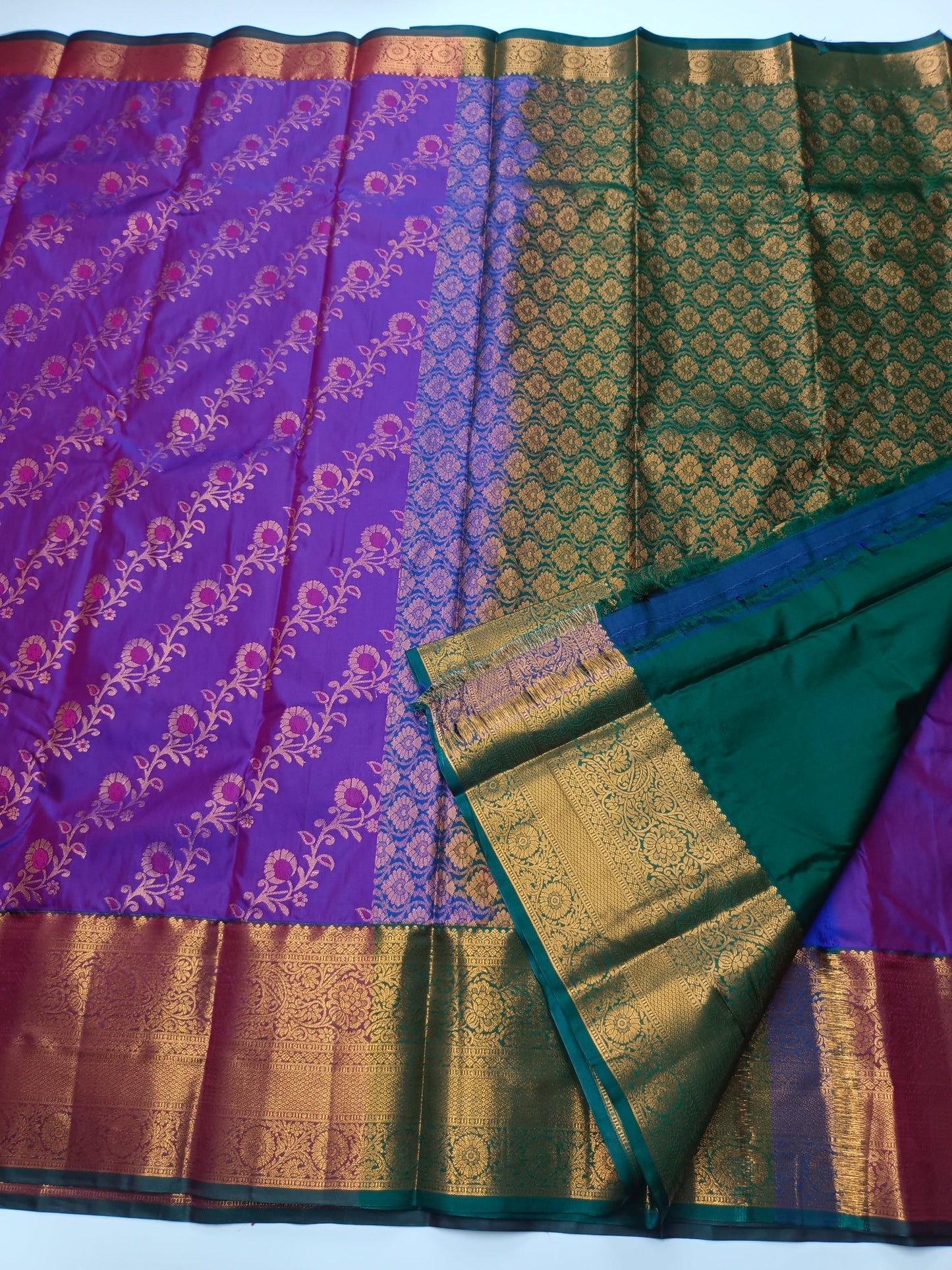KANCHIPURAM SEMI SILK SAREE - B S CHANNABASAPPA & SONS