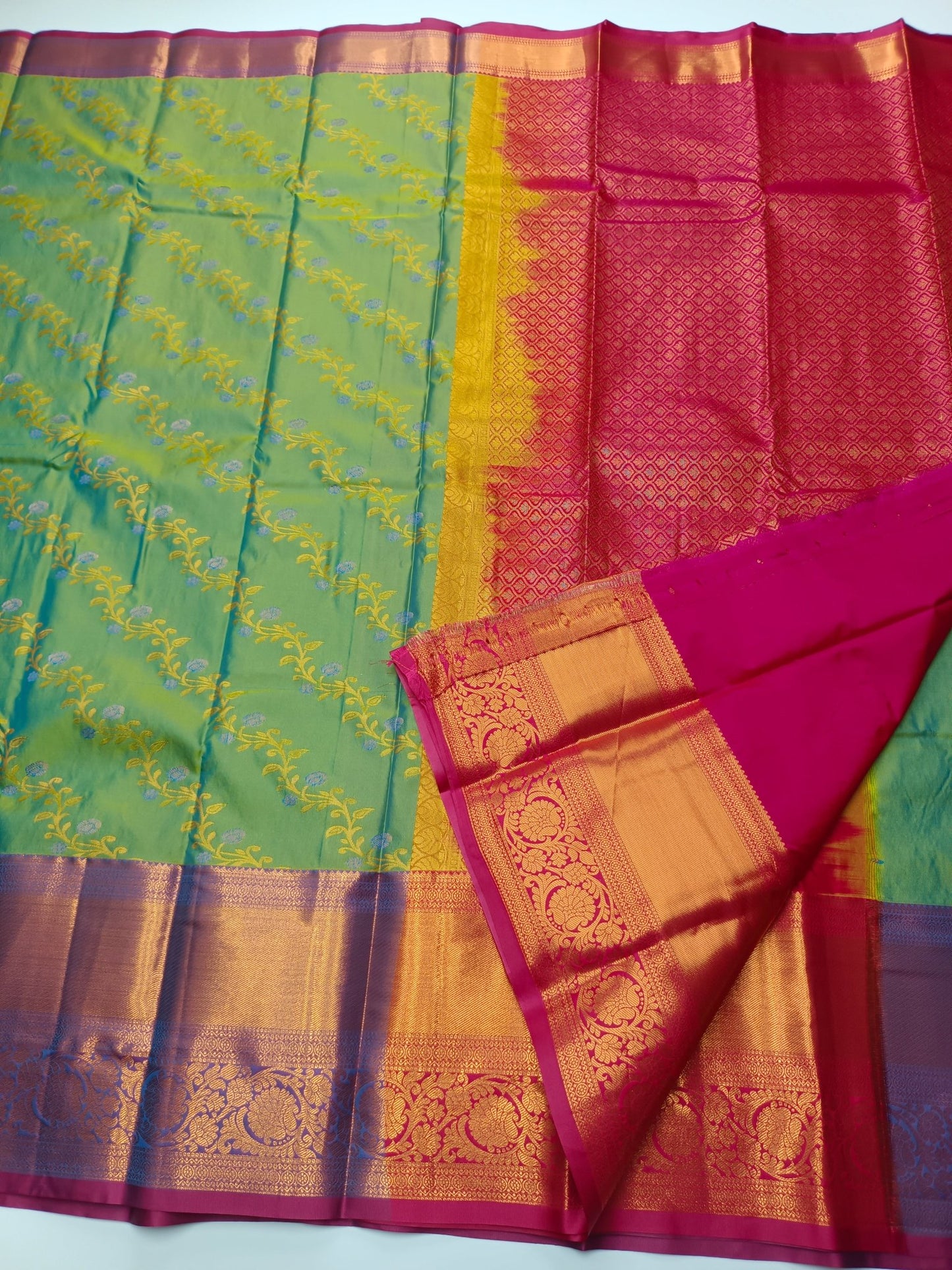 KANCHIPURAM SEMI SILK SAREE - B S CHANNABASAPPA & SONS