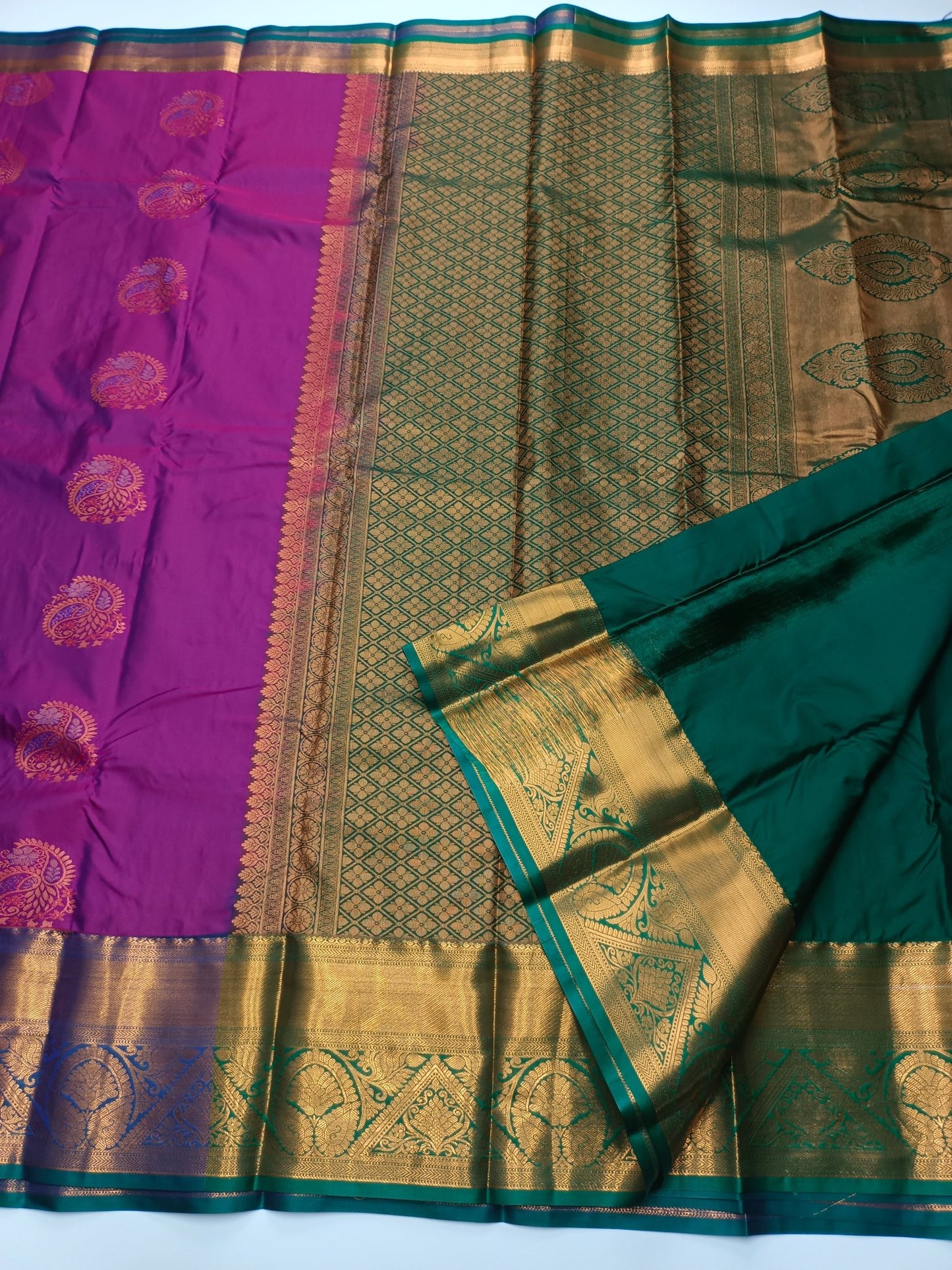KANCHIPURAM SEMI SILK SAREE - B S CHANNABASAPPA & SONS