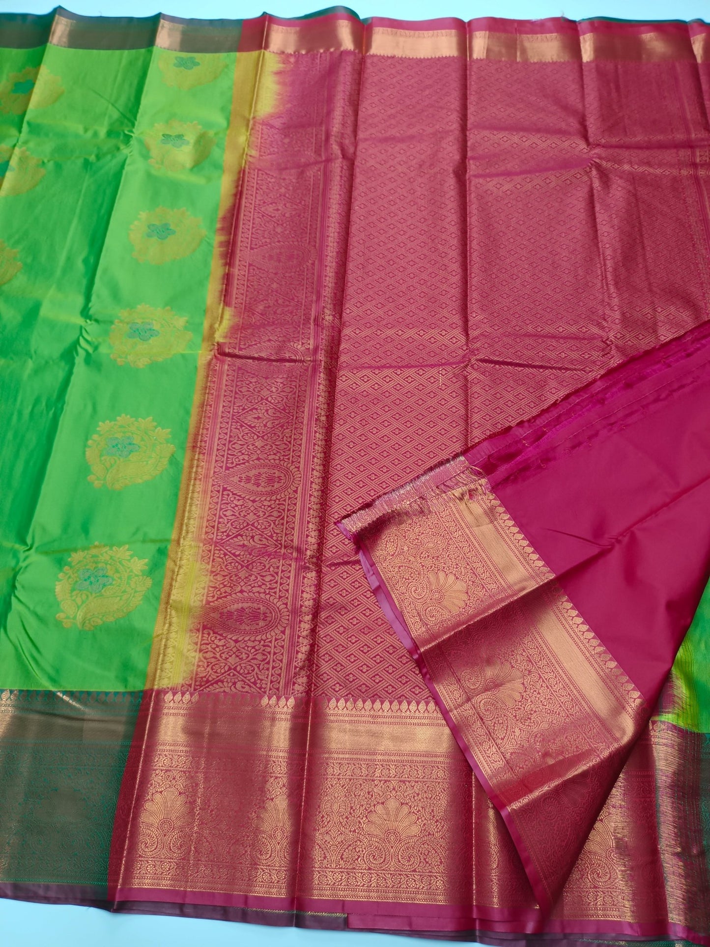 KANCHIPURAM SEMI SILK SAREE - B S CHANNABASAPPA & SONS