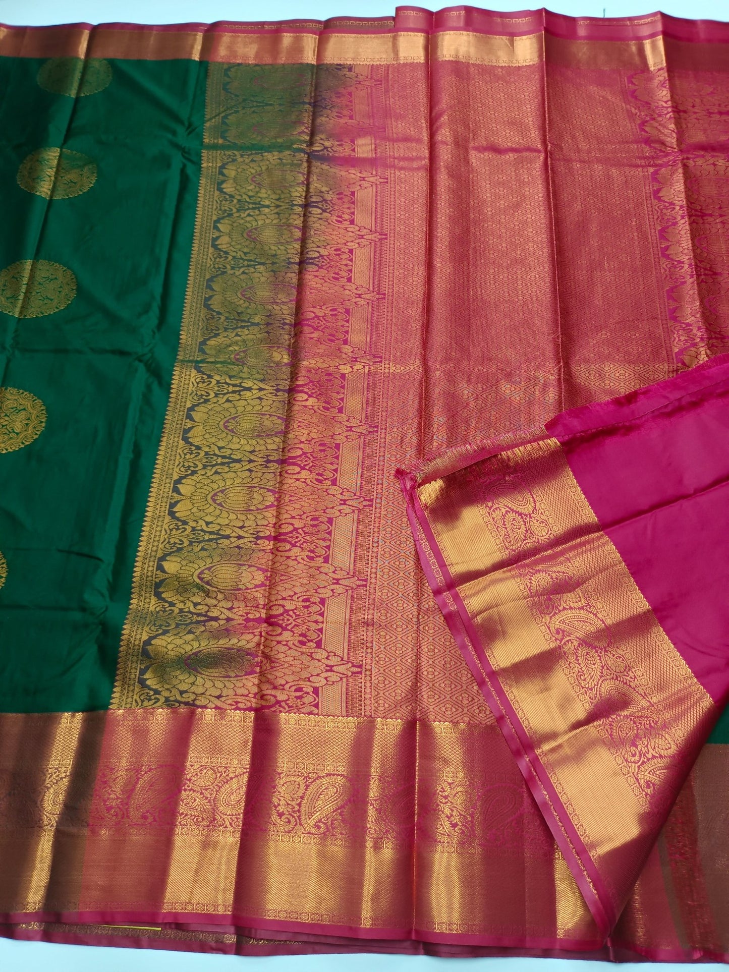 KANCHIPURAM SEMI SILK SAREE - B S CHANNABASAPPA & SONS