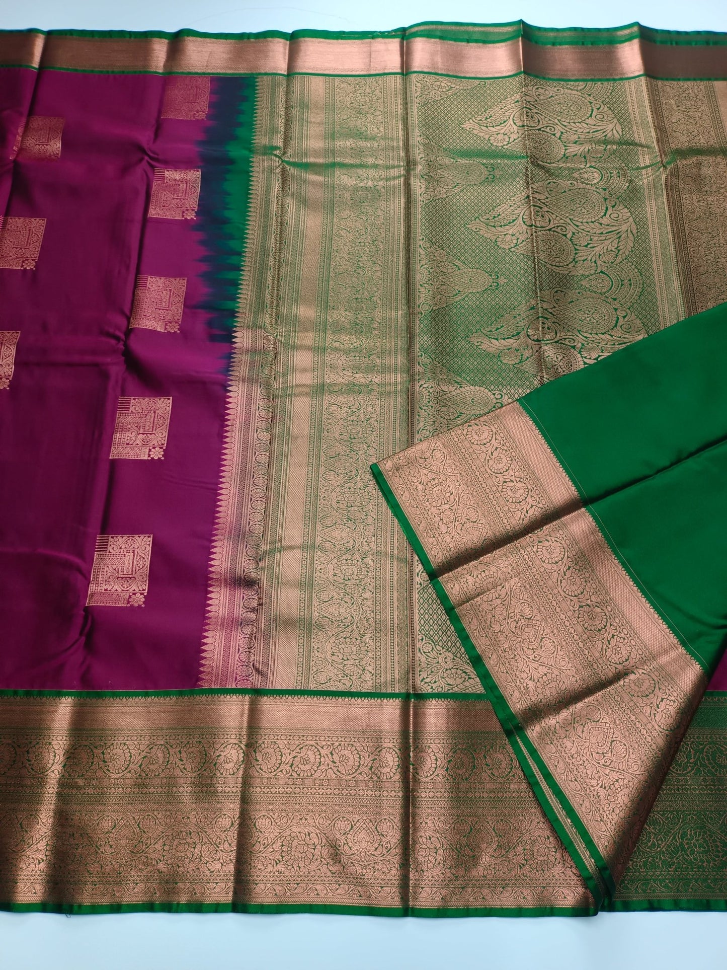 KANCHIPURAM SEMI SILK SAREE - B S CHANNABASAPPA & SONS