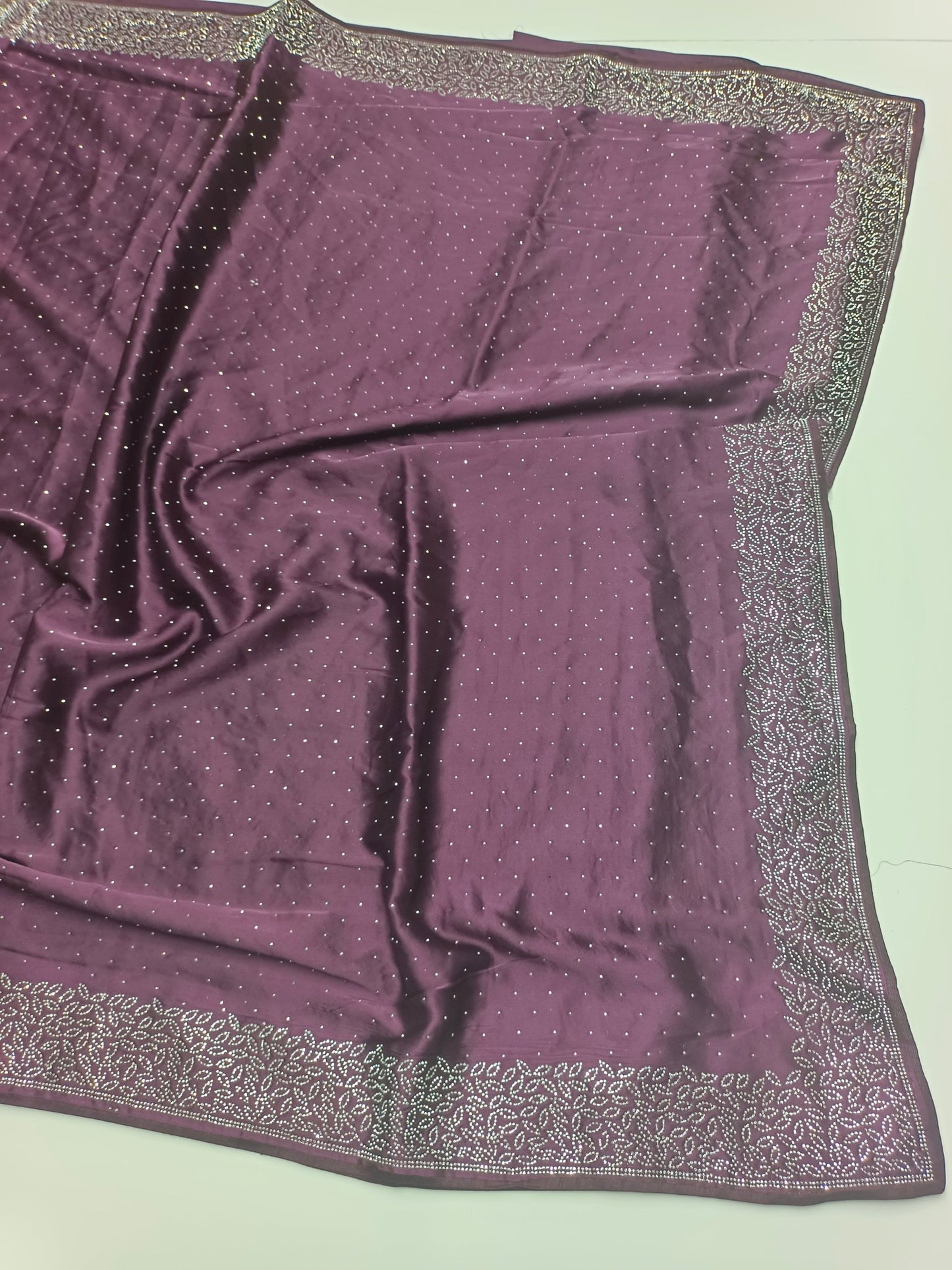 FANCY SATIN WORK SAREE - B S CHANNABASAPPA & SONS
